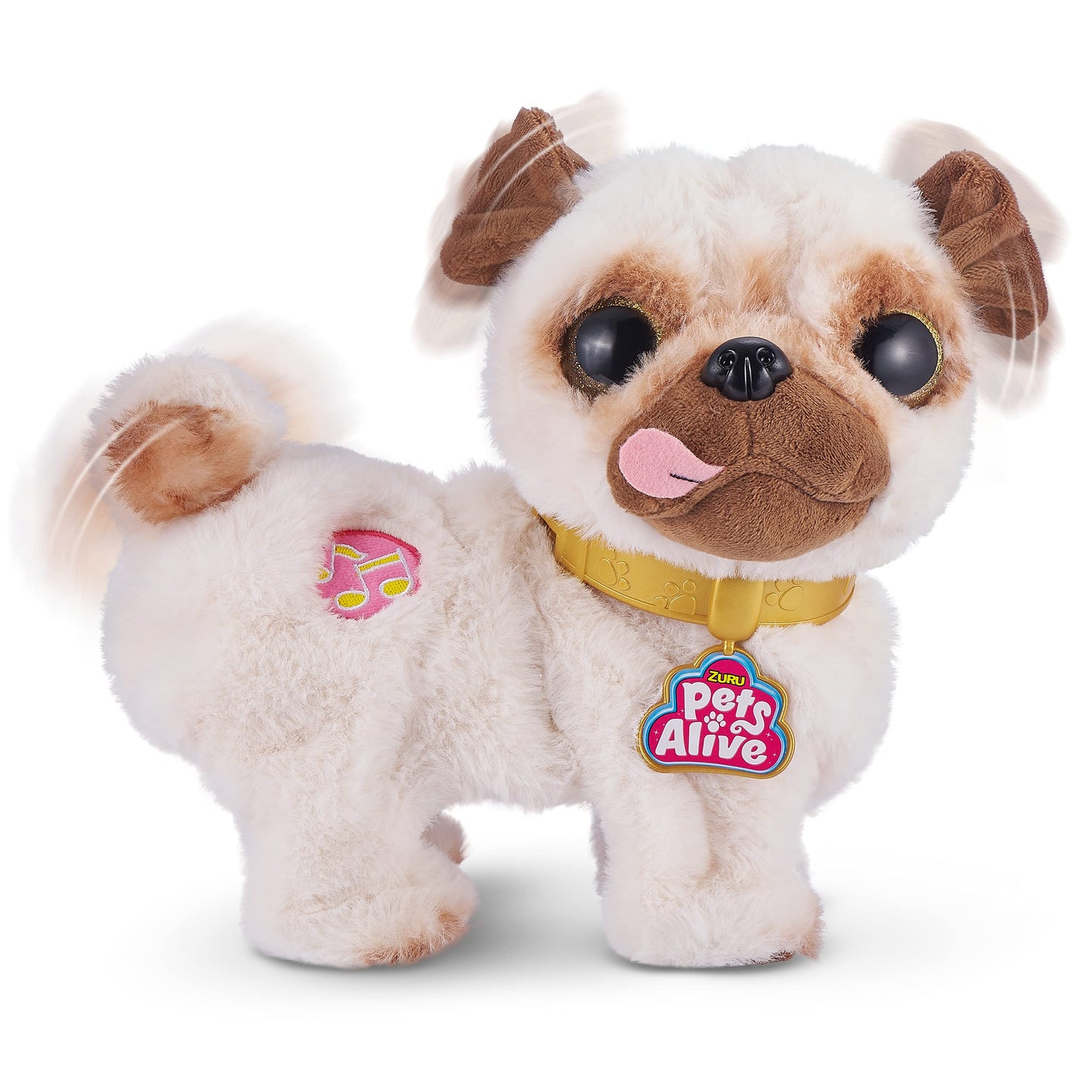 Pets Alive Poppy The Booty Shakin’ Pug – Interactive Dancing Plush Puppy by ZURU Robotic Realistic Soft Dog Plush Stuffed Animal Toy for Kids, Girls