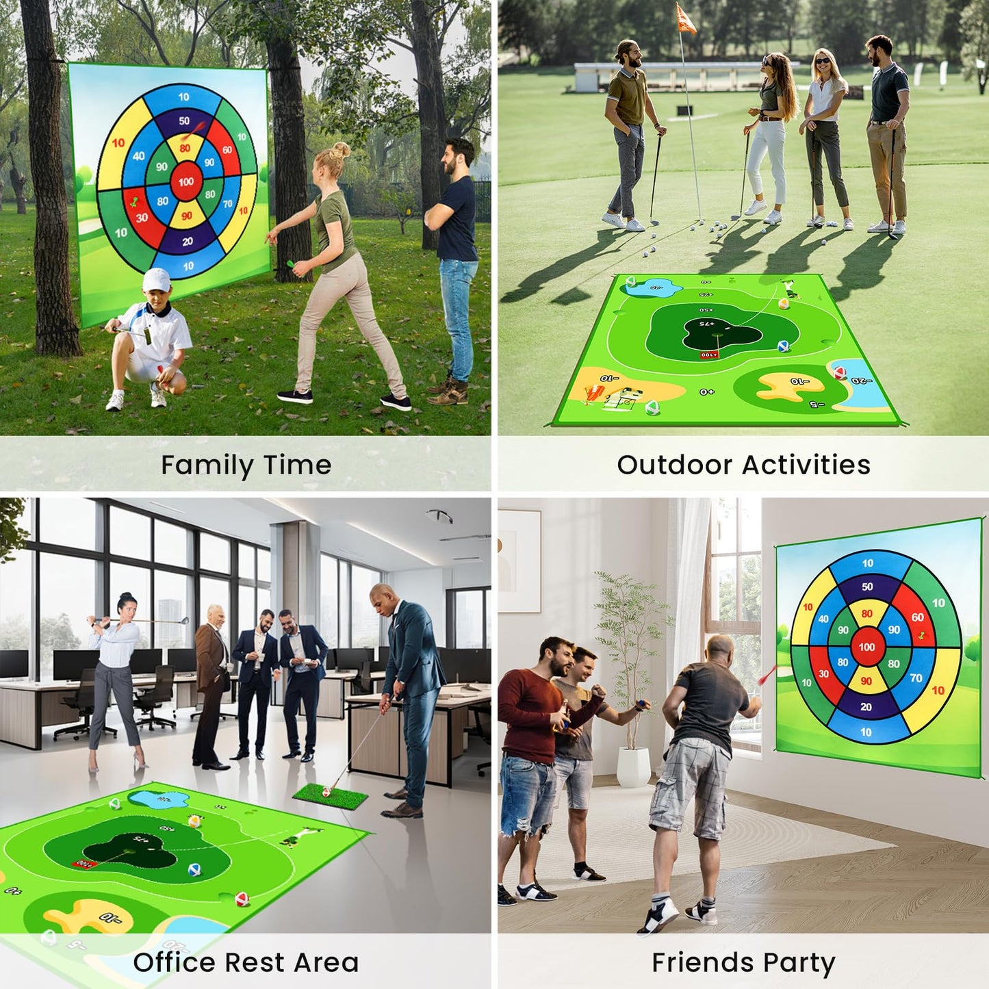 LYDARZ Battle Golf Game Chipping Practice Mat, Perfect for Chipping and Swing Training, Backyard Games Golf Hitting Mat, Ideal for Golf Parties and Fun Activities