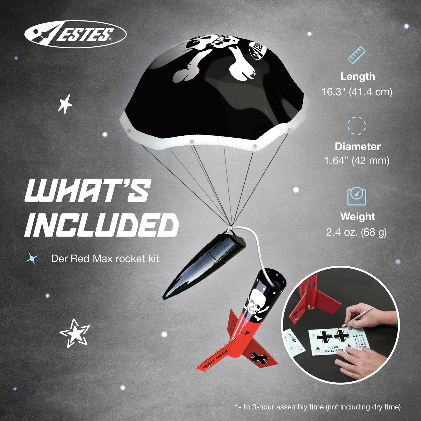 Estes 0651 Der Red Max Flying Model Rocket Kit