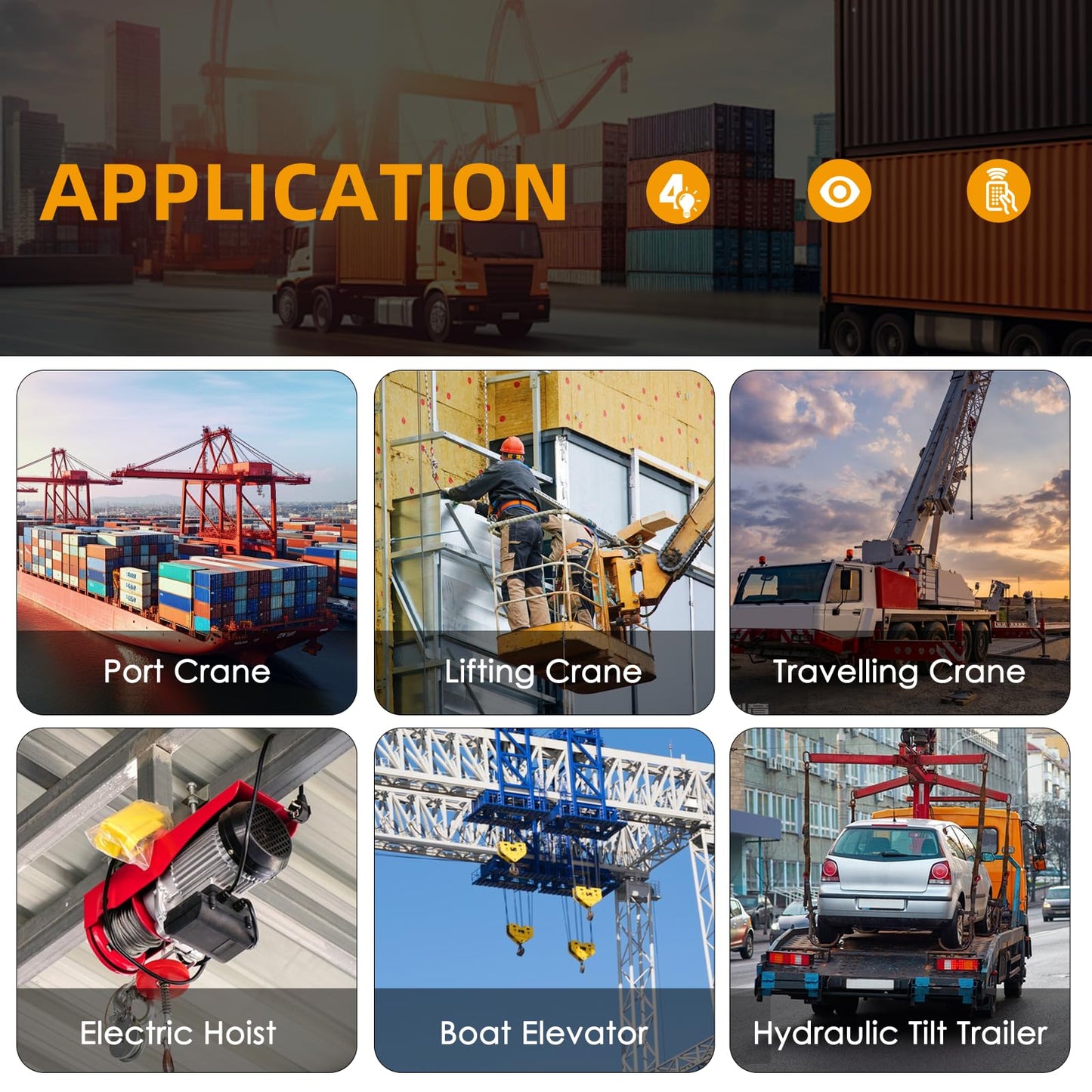 NEWTRY 2 in 1 Crane Remote, 12V Wireless Crane Remote Wire Dump Trailer Remote Control Industrial Crane Controller Hoist Truck Crane Up-Down Switch Control Station