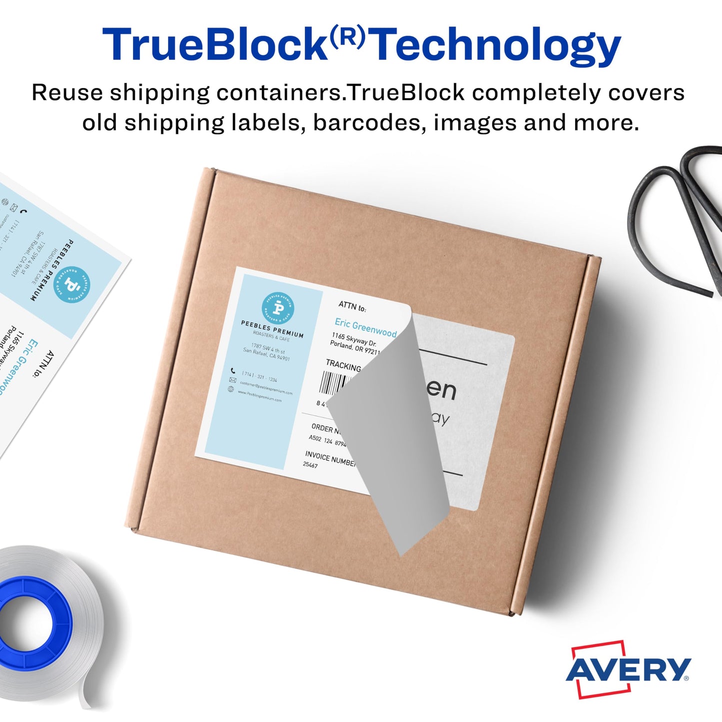 Avery Printable Shipping Labels, 5.5" x 8.5" Customizable Stickers, White, 200 Blank Mailing Labels, Great for Mailing, Shipping, Organizing, and More (8426)