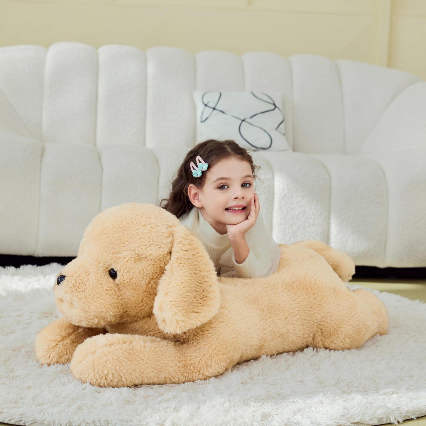 IKASA Giant Dog Labrador Stuffed Animal Plush Toy,Puppy Big Large Jumbo Soft Toys,30" Huge Size Cute Fluffy Plushy Oversized Plushie,Gifts for Kids