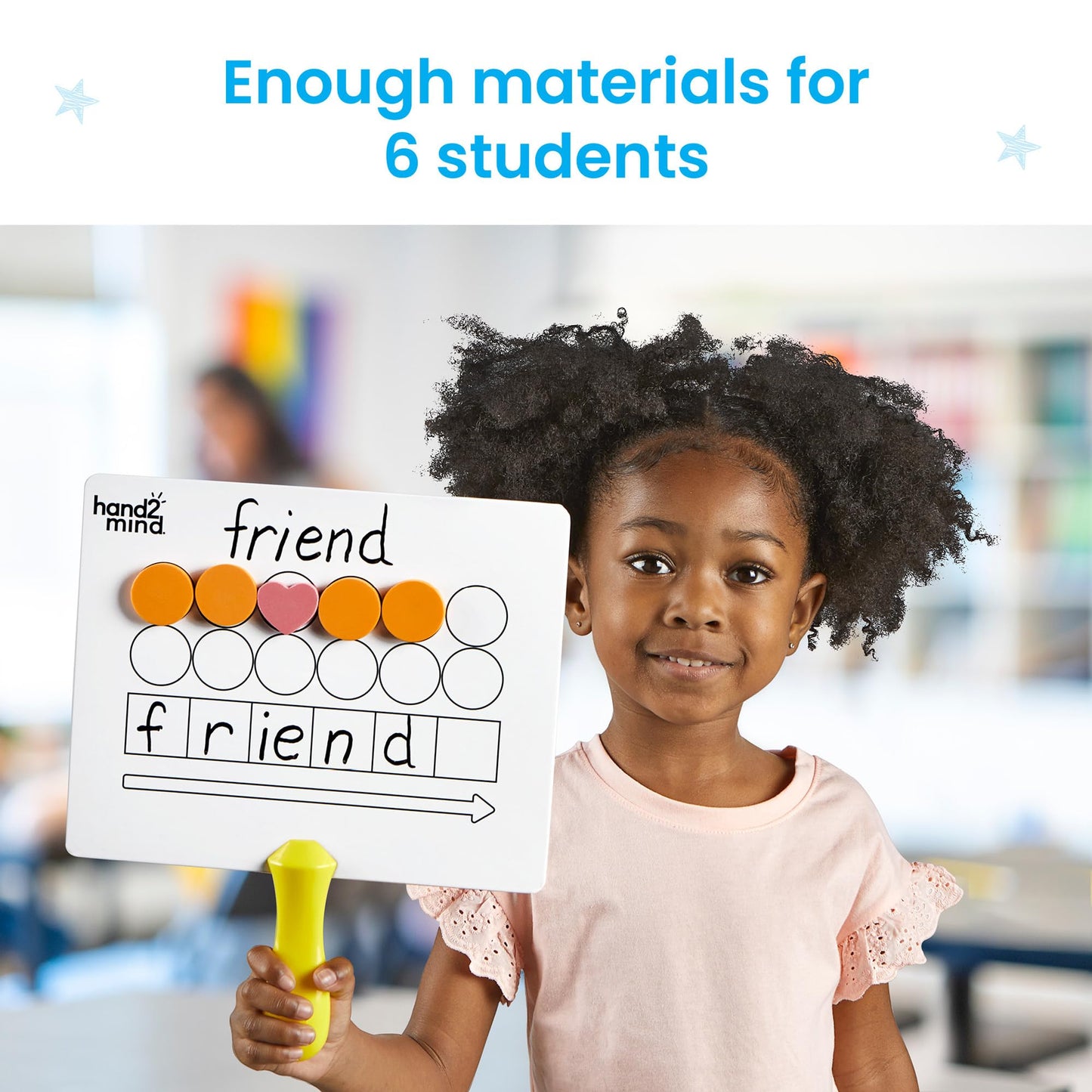 hand2mind Elkonin Box Magnetic Answer Board, Word Mapping Paddles, Elkonin Boxes Dry Erase Blending Board, Phonemic Awareness, Phonics Manipulatives, Science of Reading Classroom Materials (Set of 6)