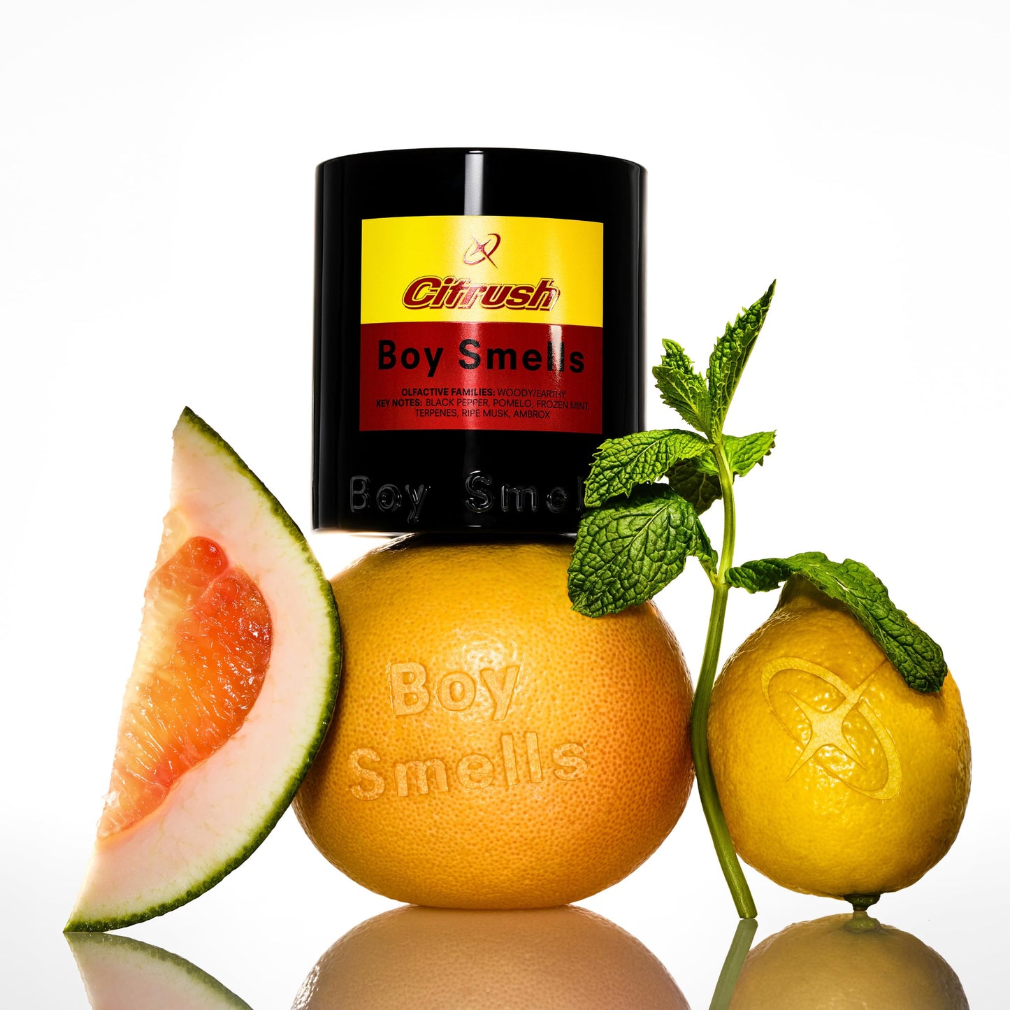 Boy Smells Citrush Candle – Bright Citrus Aroma – Warm Musk Finish – Pomelo Oil – Clean Burning Scented Candle – Long-Lasting Fragrance Throw – Vegan Soy Wax Blend – 8.5oz Glass Jar