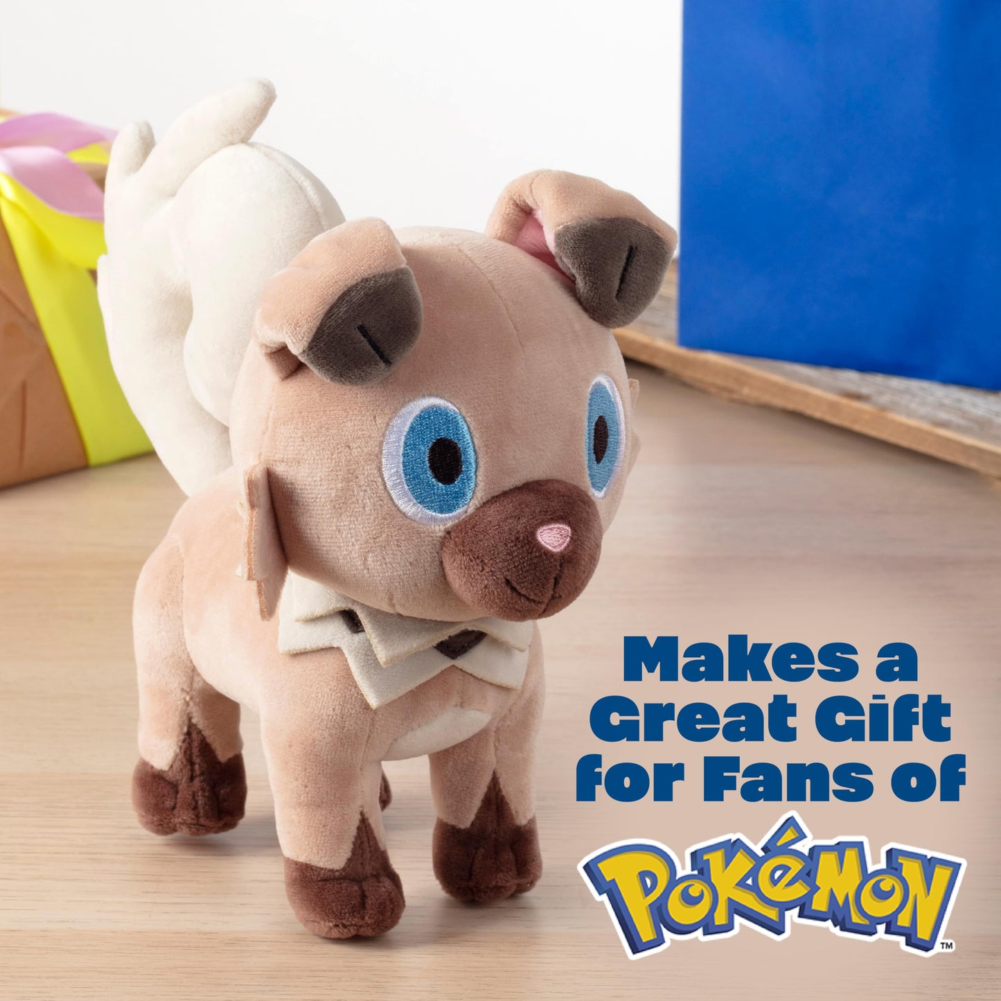 Pokémon 8" Rockruff Plush - Officially Licensed - Generation 7 Sun and Moon Dog Figure - Authentic Soft Stuffed Animal Toy -Easter Basket Stuffer Gift for Kids, Boys, Girls - 2+