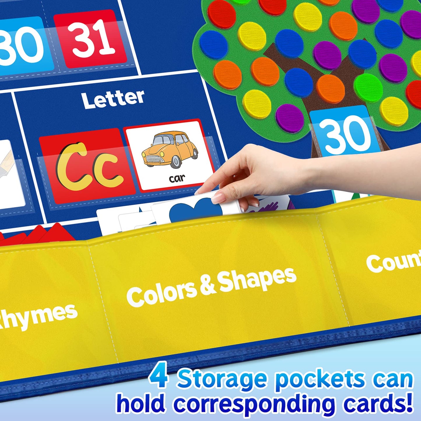 Torlam Circle Time Learning Center, Kindergarten Preschool Classroom Must Haves, Kids Calendar Pocket Chart Color Season Counting Letter Ten-Frame Set Weather Chart, Toddler Learning Activities