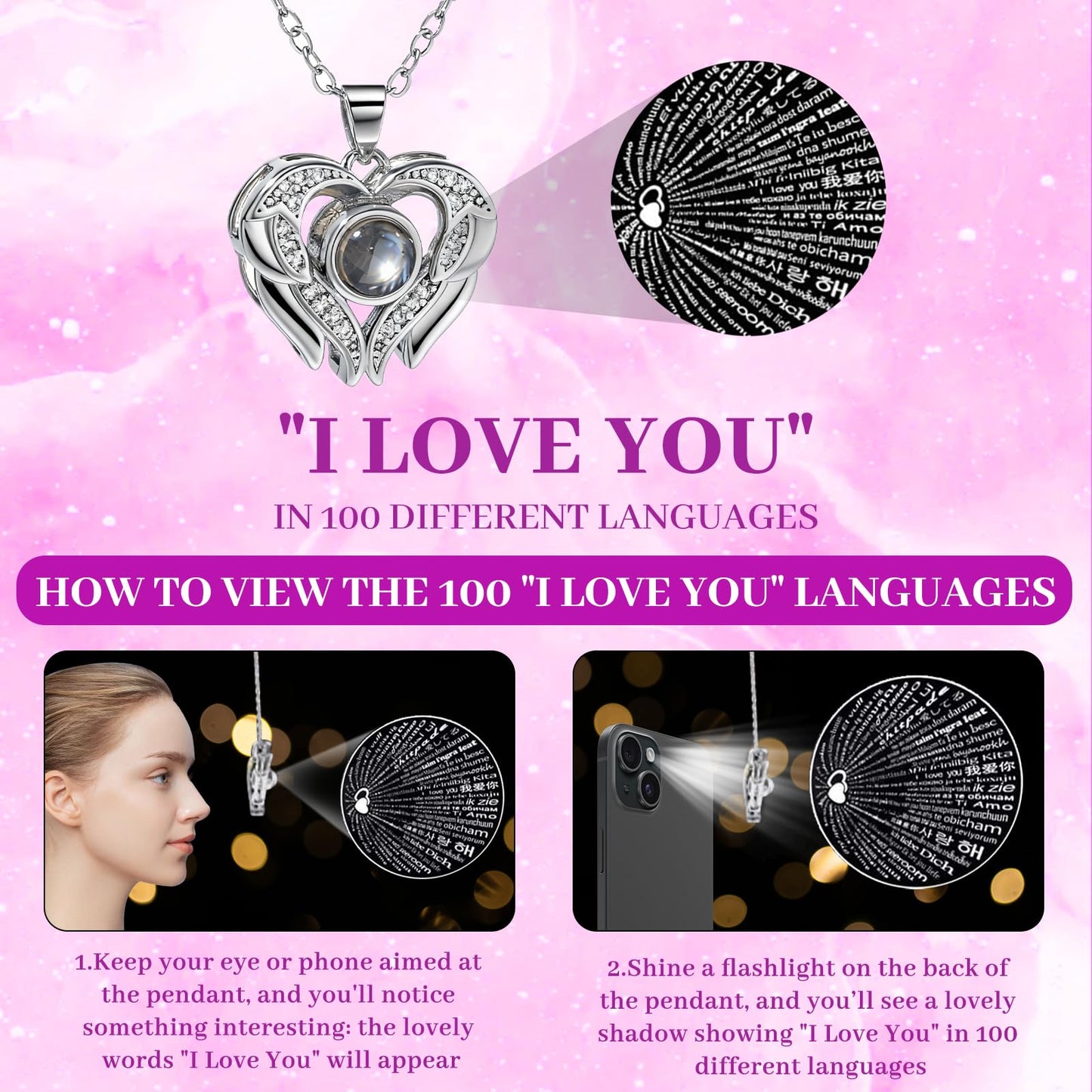 FIACO Gifts for Women Preserved Real Roses with I Love You Necklace Fresh Forever Flowers Birthday Gifts for Mom Grandma Wife Girlfriend on Anniversary Christmas Valentines Romantic Gift