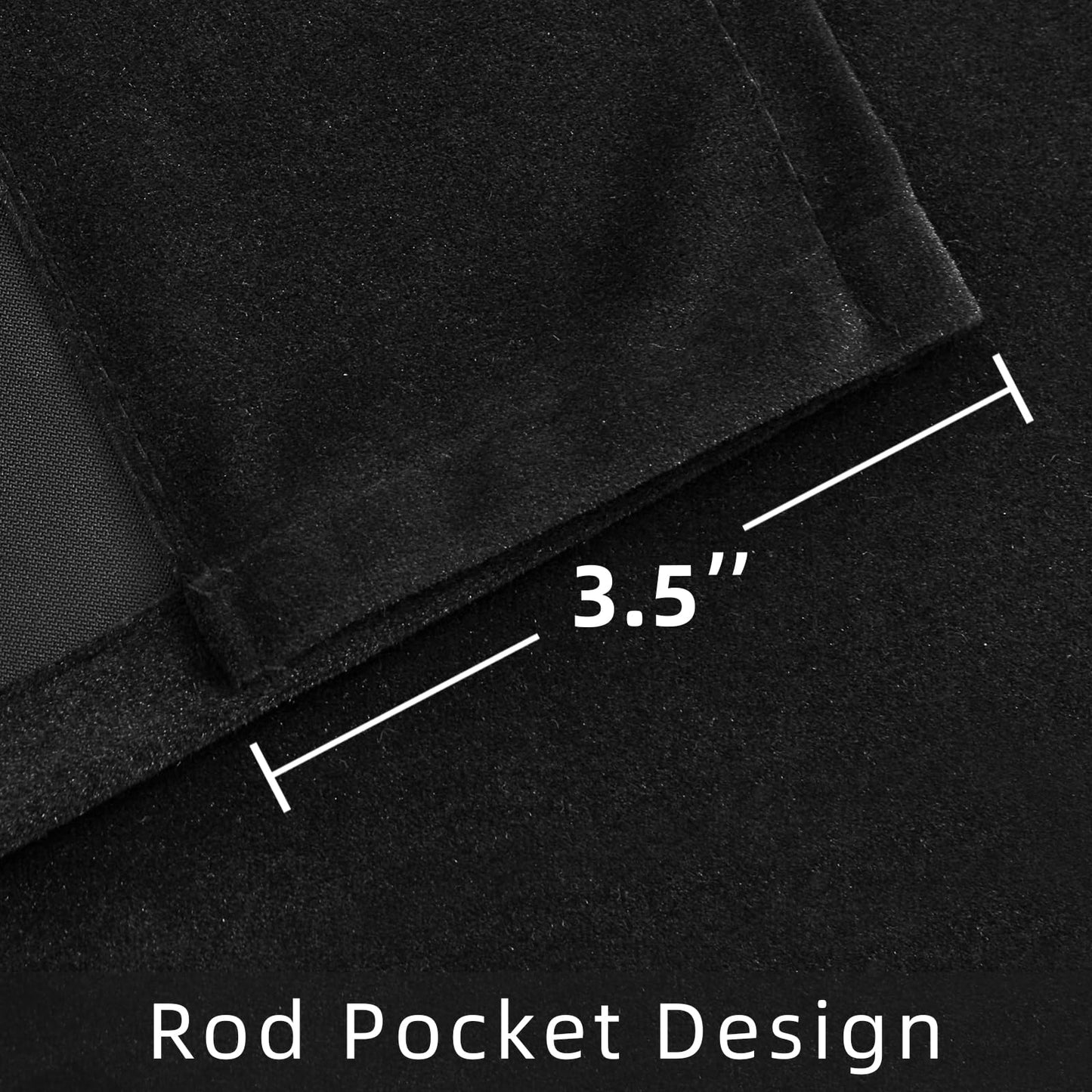 Joydeco Black Velvet Curtains 96 inch Length 2 Panels, Luxury Blackout Rod Pocket Thermal Insulated Window Curtains, Super Soft Room Darkening Drapes for Living Dining Room Bedroom,W52 x L96 inches