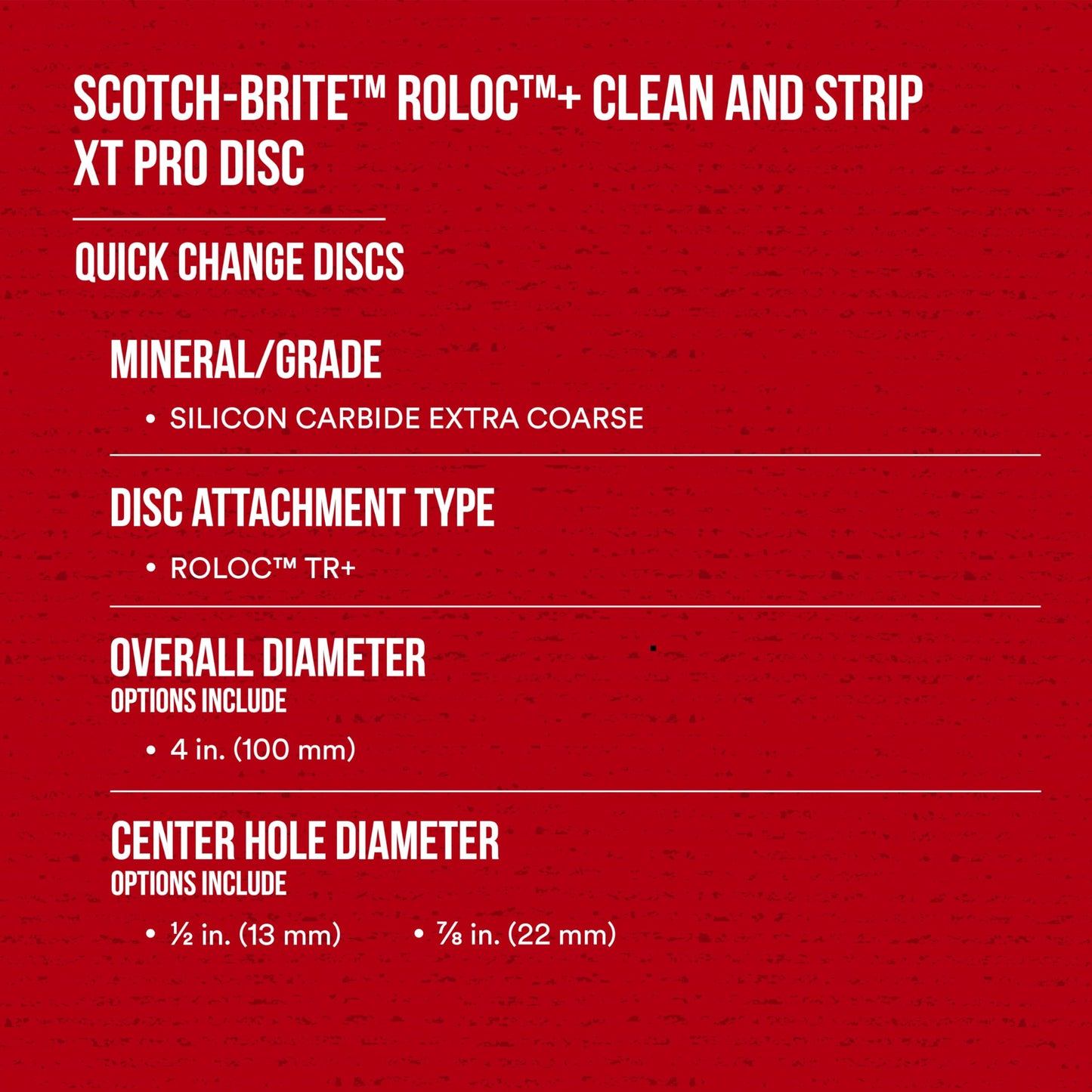 3M Scotch-Brite Clean and Strip XT Pro Disc, 4 in x 1/2 in, Roloc+, Metal, Rust and Paint Stripping Disc, Extra Coarse, Pack of 10