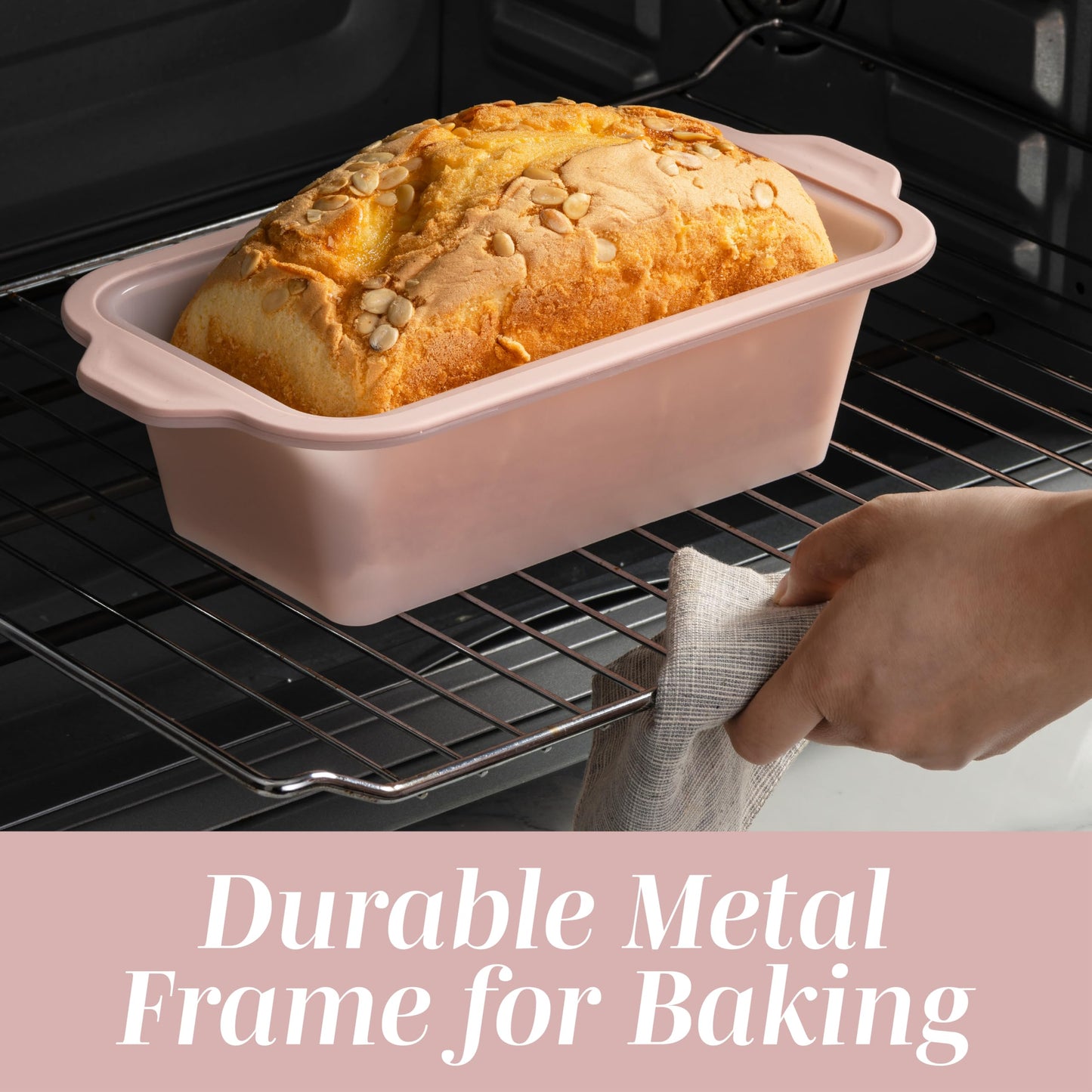 COOK WITH COLOR 17 Pc. Silicone Baking Pan Set - Non-Stick & Easy Clean Silicone Muffin Pans for Baking with Sturdy Metal Frame for Stability, Flexible Cake Molds, Includes Measuring Cups and Spoons
