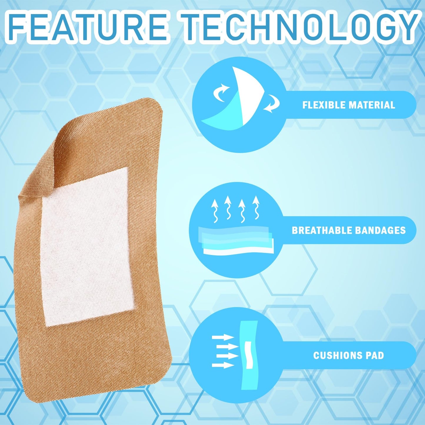 Sinmoe 600 Pcs Large Bandages Bulk Big Flexible Adhesive Wound Care Fabric Bandages for Care and Protect Wounds, 2 x 4 Inch