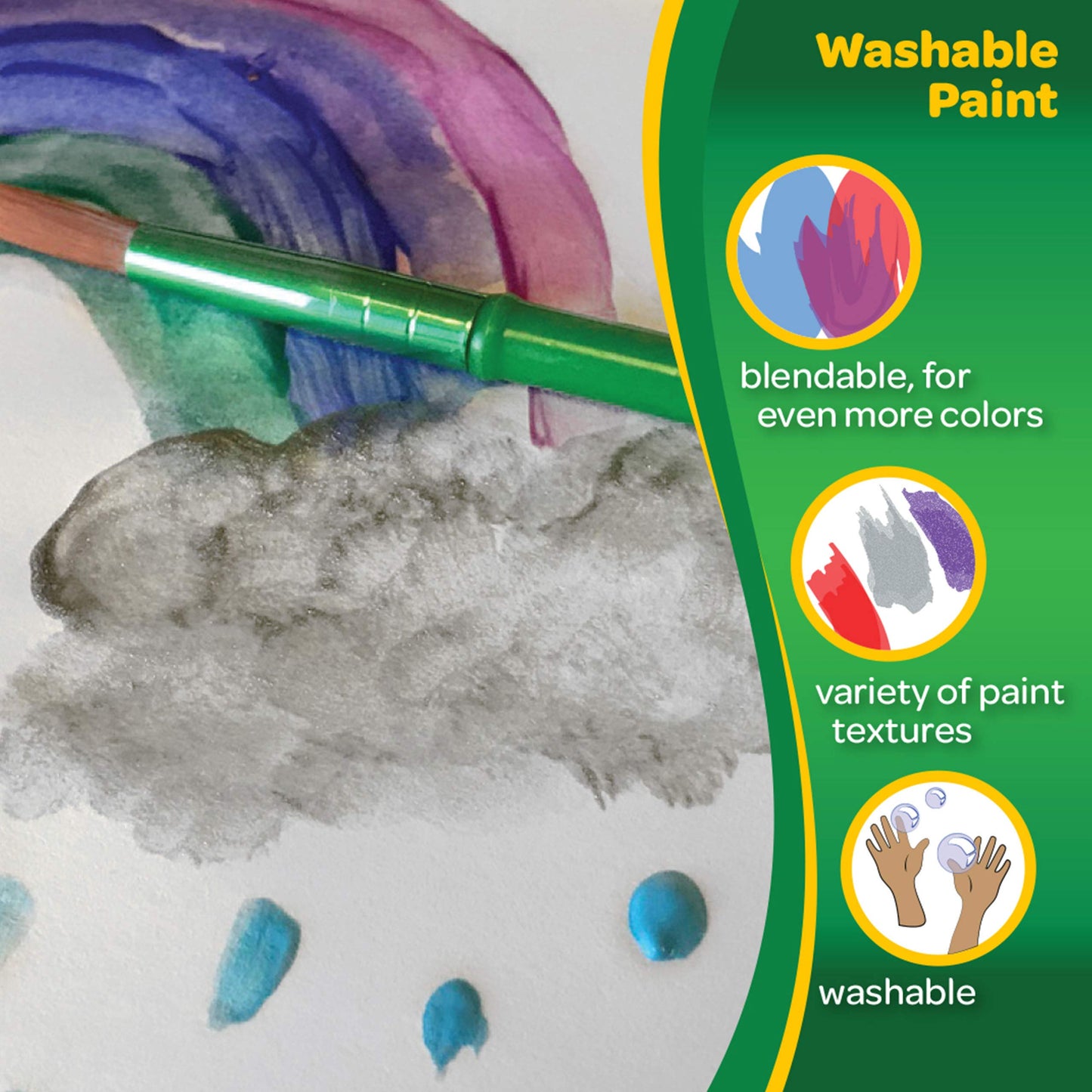 Crayola Kid's Washable Paint Set, 42 Ct., Gift for Kids, Ages 3, 4, 5, 6, 7