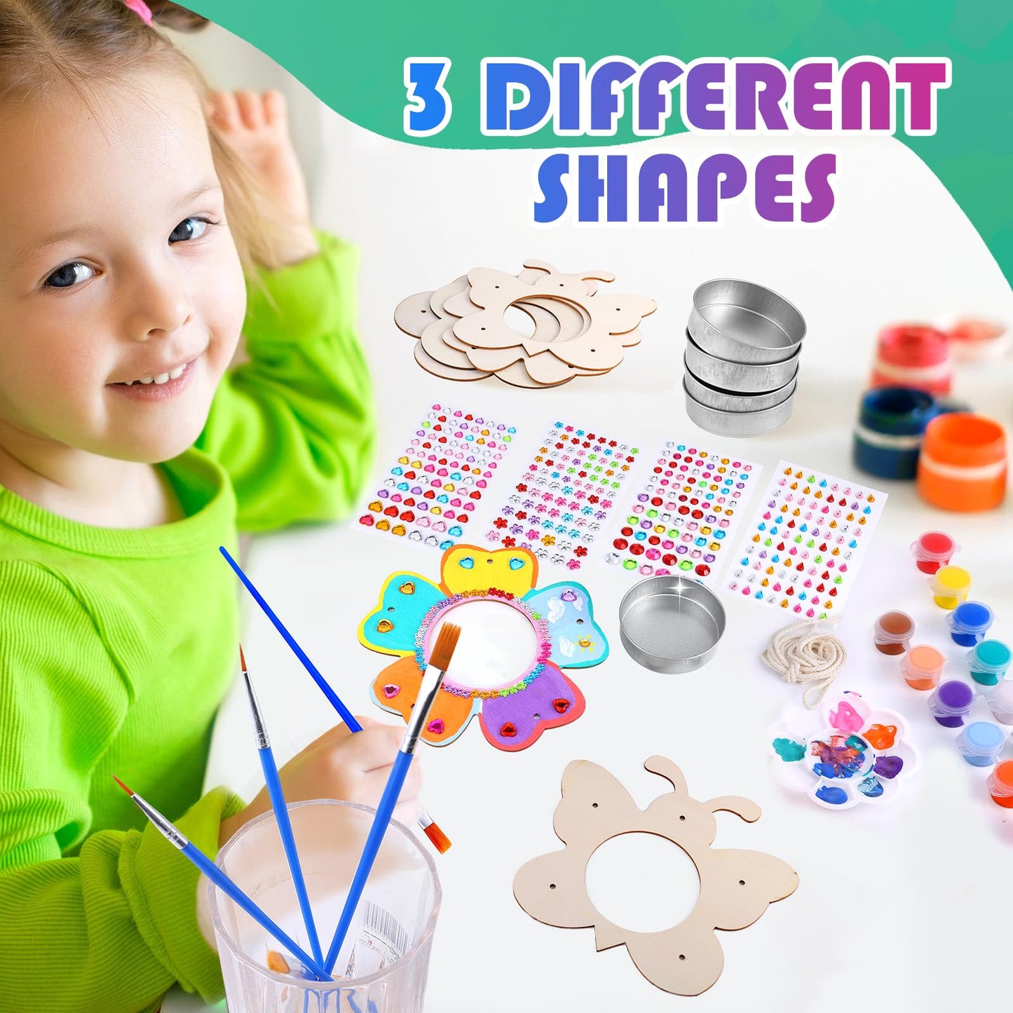 12 Pack Bird Feeder Craft Kits with Stainless Steel Bowls DIY Your Own Unfinished Wooden Ornaments Outdoor Party Favor Gifts for Nature Loving Kids