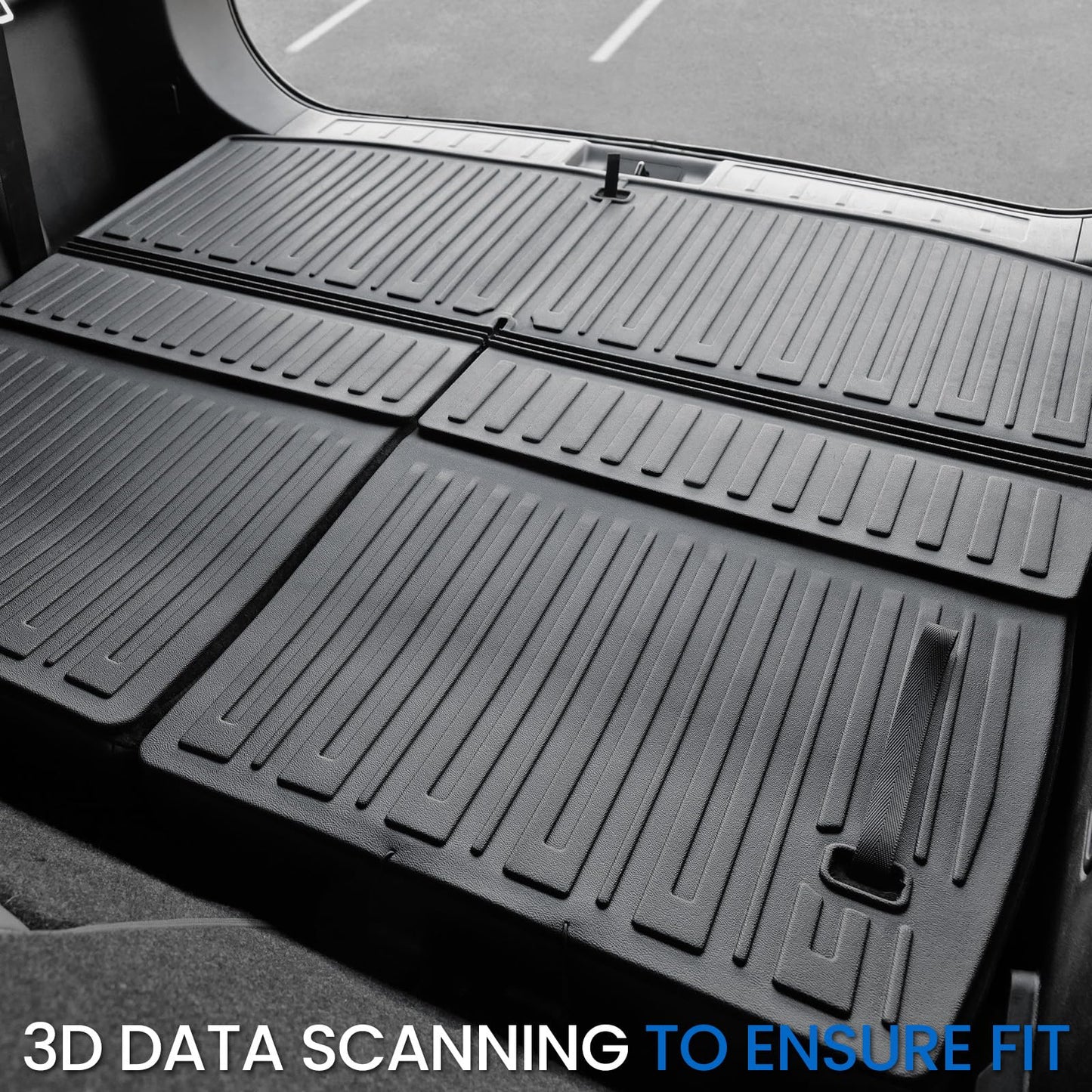JOULARISE Cargo Liner Backrest Mats for 2022-2025 2026 Mitsubishi Outlander (Not Fit Sport or PHEV), All Weather TPE Cargo Trunk Mat Seat Back Protectors Accessories(Cargo Mat+3rd Row Backrest Mats)
