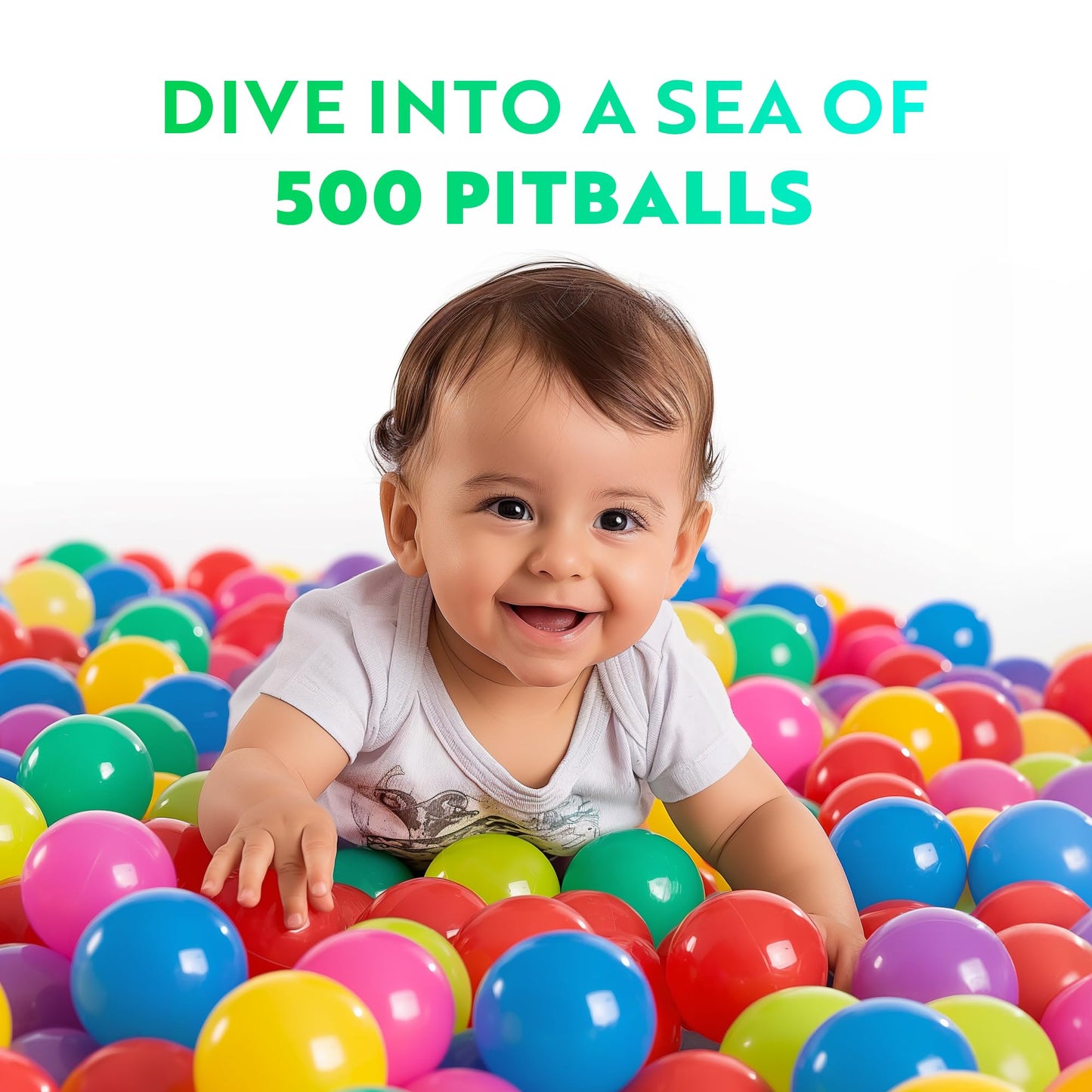 Playz Soft Plastic Mini Ball Pit Balls 500 Count - w/ 8 Vibrant Colors - Crush Proof, No Sharp Edges, Non Toxic, Phthalate & BPA Free for Baby Toddler Ball Pit, Play Tents & Tunnels Indoor & Outdoor