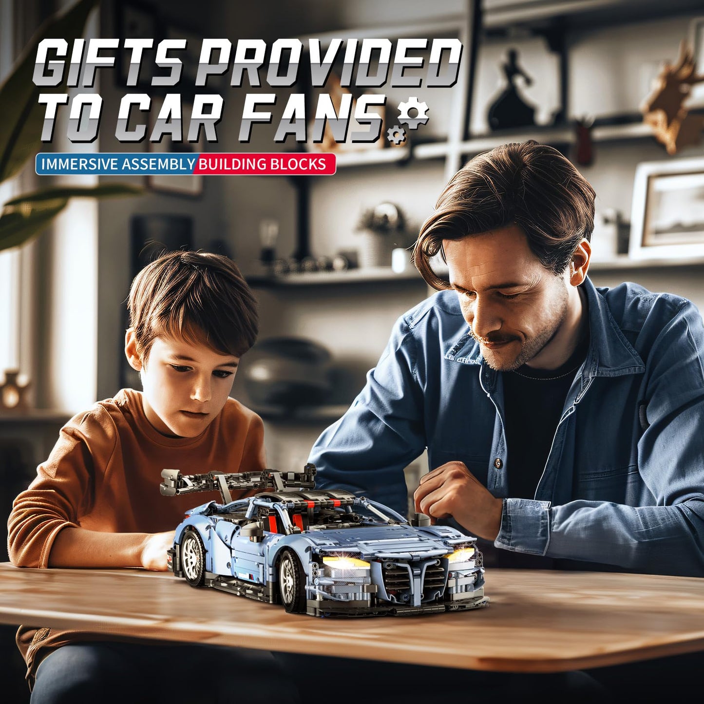 Remote Control Car Building Kit, 1:10 M4 Champion Racing Car Building Blocks and Challenge Construction Toys, Gift for Technical Enthusiasts Adults&Boys Age 14+, with Motors Light Battery (2280PCS)