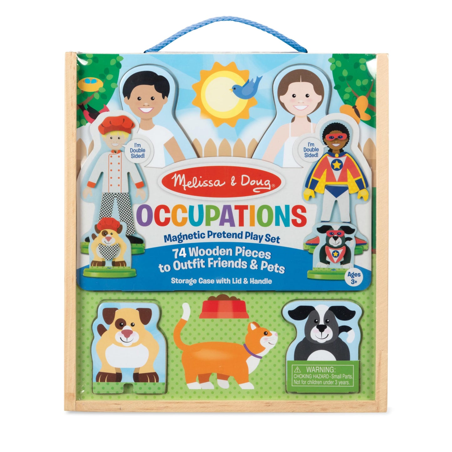 Melissa & Doug Occupations Magnetic Dress-Up Wooden Dolls Pretend Play Set (82 pcs) Pretend Play Magnetic Dress-Up Dolls for Kids