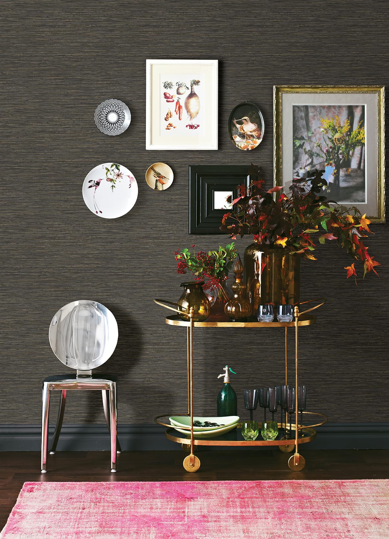 RoomMates Dimensional Grasscloth Peel and Stick Wallpaper, RMK12685PLW