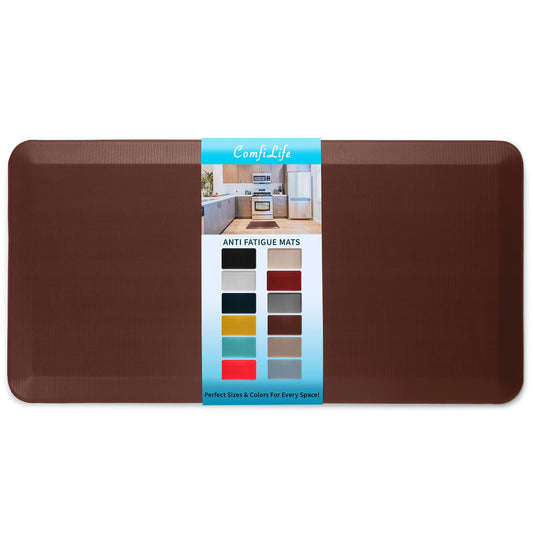 ComfiLife Anti Fatigue Floor Mat – 3/4 Inch Thick Kitchen Mats for Floor, Standing Desk Mat, Kitchen Rug – Comfort at Home, Office – Durable – Stain Resistant – Non-Slip Bottom (20" x 39", Brown)