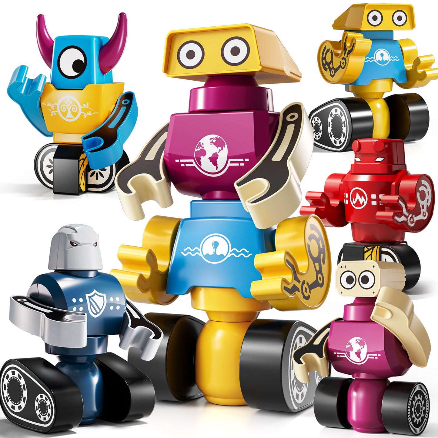 Magnets Robot Building Toys - 36 PCS Monsters Stacking Blocks Set with Box