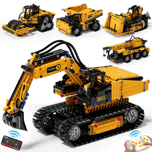 DOLIVE 5 in 1 STEM Building Block Set for Kids Ages 8-14, Remote & App-Controlled Engineering Vehicles, Creative Birthday for Boys Girls Aged 8 9 10 11 12+ (452 PCS)