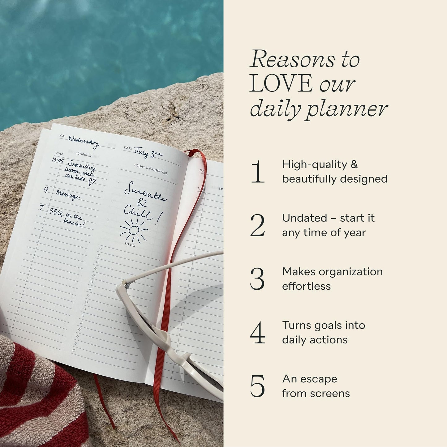 Papier Time to Bloom Daily Planner - Hardcover Vintage Design | Undated 16-Week Goal Planner | Track Habits, Thoughts, To-Dos & Priorities | Beautiful Motivational Gift
