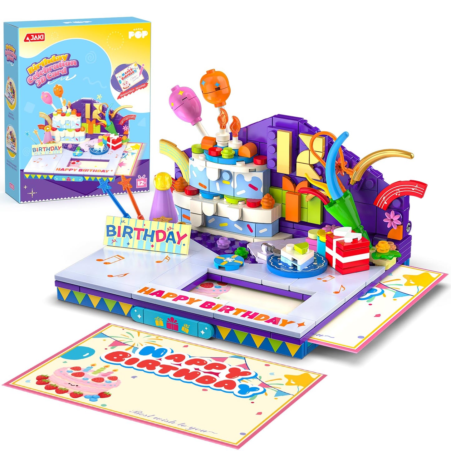 JAKI Building Block Birthday Cards 3D Birthday Cards