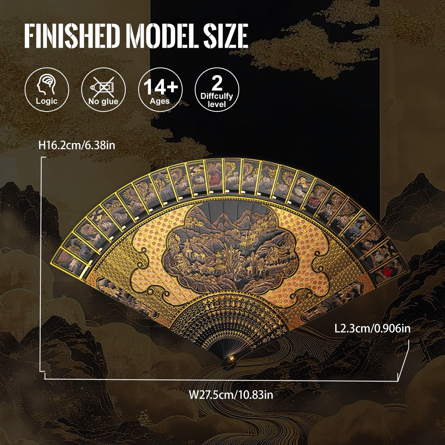 Piececool 3D Metal Puzzles for Adults, Folding Fan Metal Model Kits,Handheld Fan Building Kit for Women,DIY Crafts for Adult Family Time,Home Decor Best Gifts