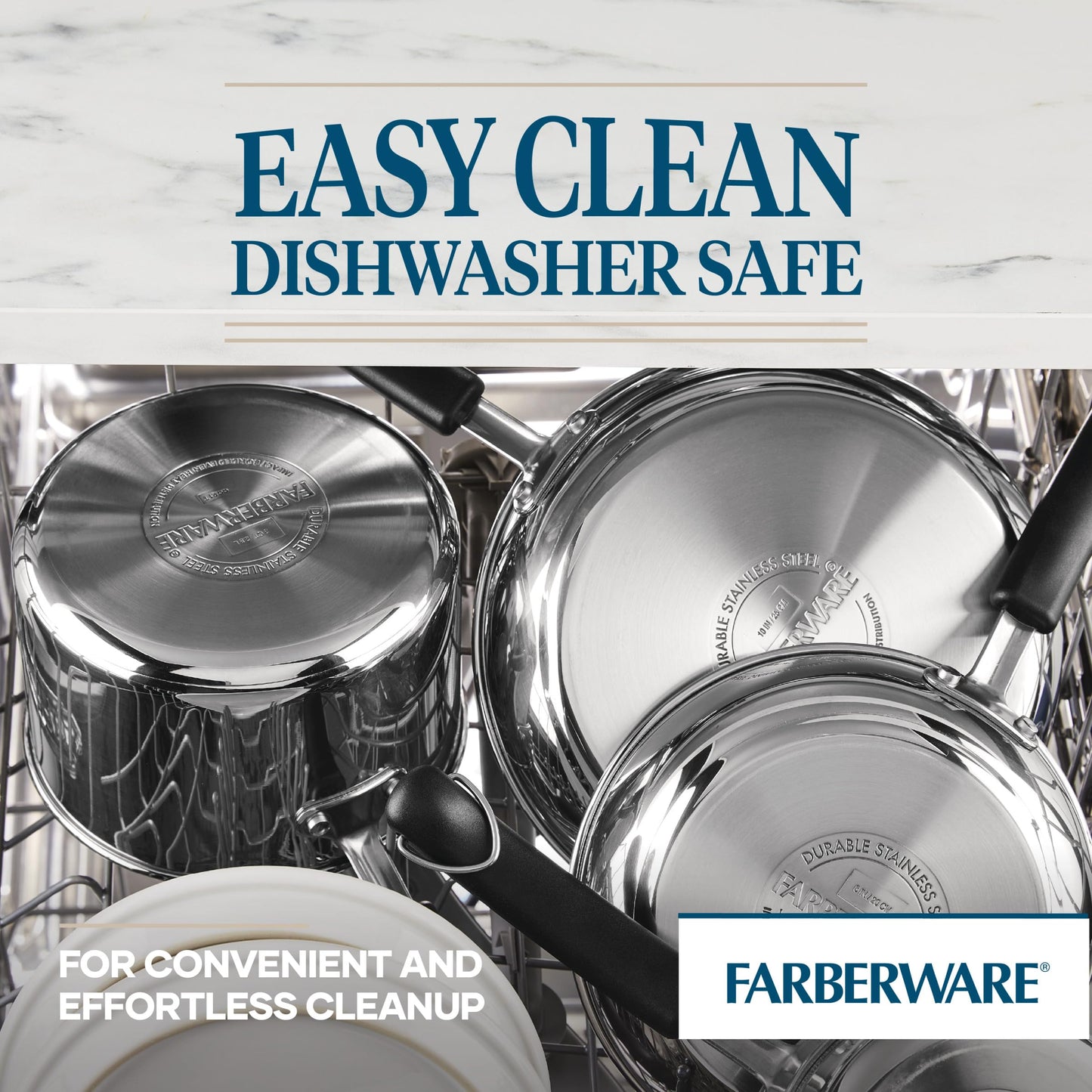 Farberware Brilliance Dutch Oven Pot with Lid, 5 Quart, Stainless Steel