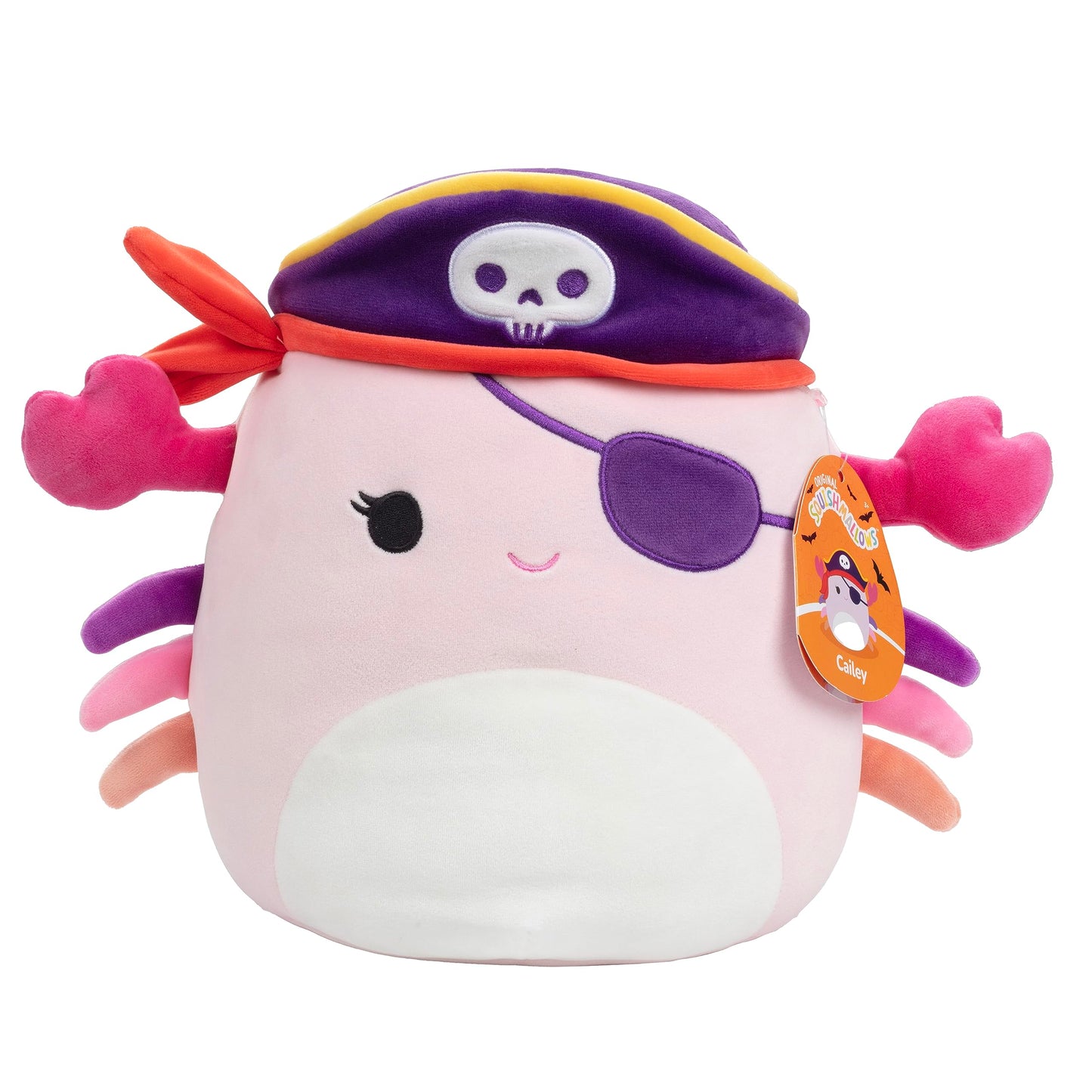 Squishmallows 10" Cailey The Pirate Crab - Officially Licensed Kellytoy Plush - Collectible Soft & Squishy Stuffed Animal Toy - Easter Gift for Kids, Girls & Boys - 10 Inch