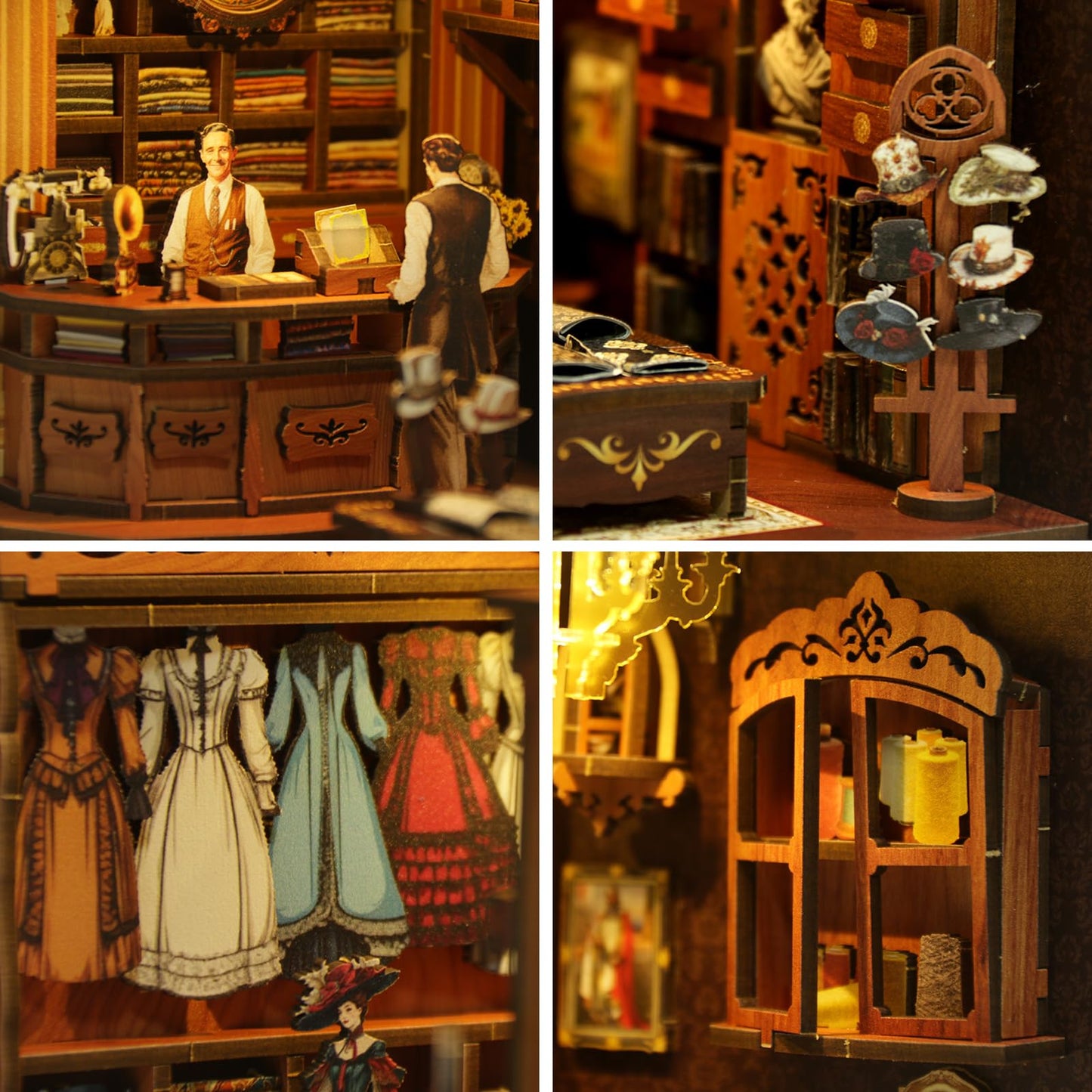 SUNNINO Book Nook Kit - DIY Miniature House Kit Doll House 3D Wooden Puzzles Book Nook Kits for Adults Creative Gift for Teens Family Friends