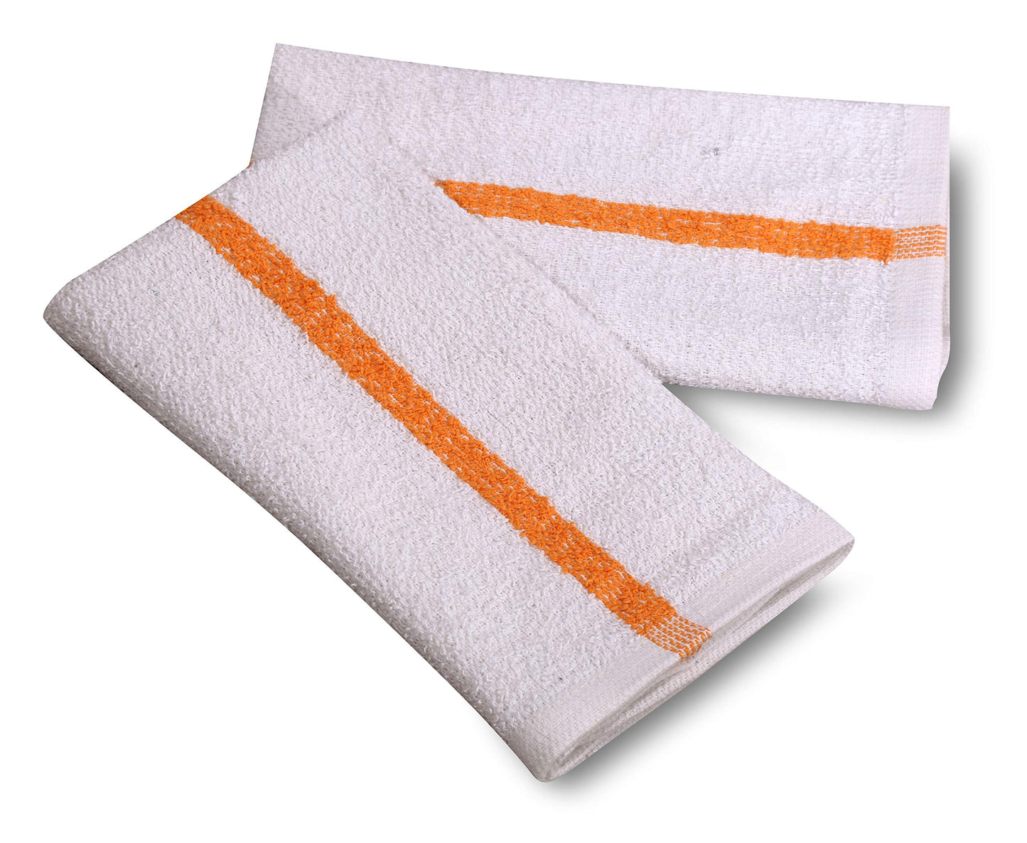 60 PC New Cotton Blend White Restaurant Bar Mops Kitchen Towels (5 Dozen) (60, Gold Stripe)