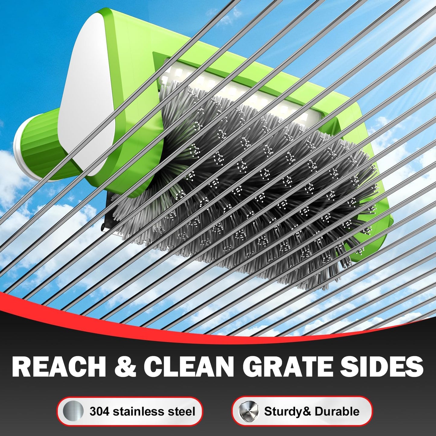 VYTOOV Electric Grill Brush, 2-Speed BBQ Grill Brush with LED Light/Screen Powerful Cleaning 800RPM/4000mAh/2 Brush Heads No Bristle Shedding Rechargeable Lightweight Grill Cleaner for Outdoor/Camping