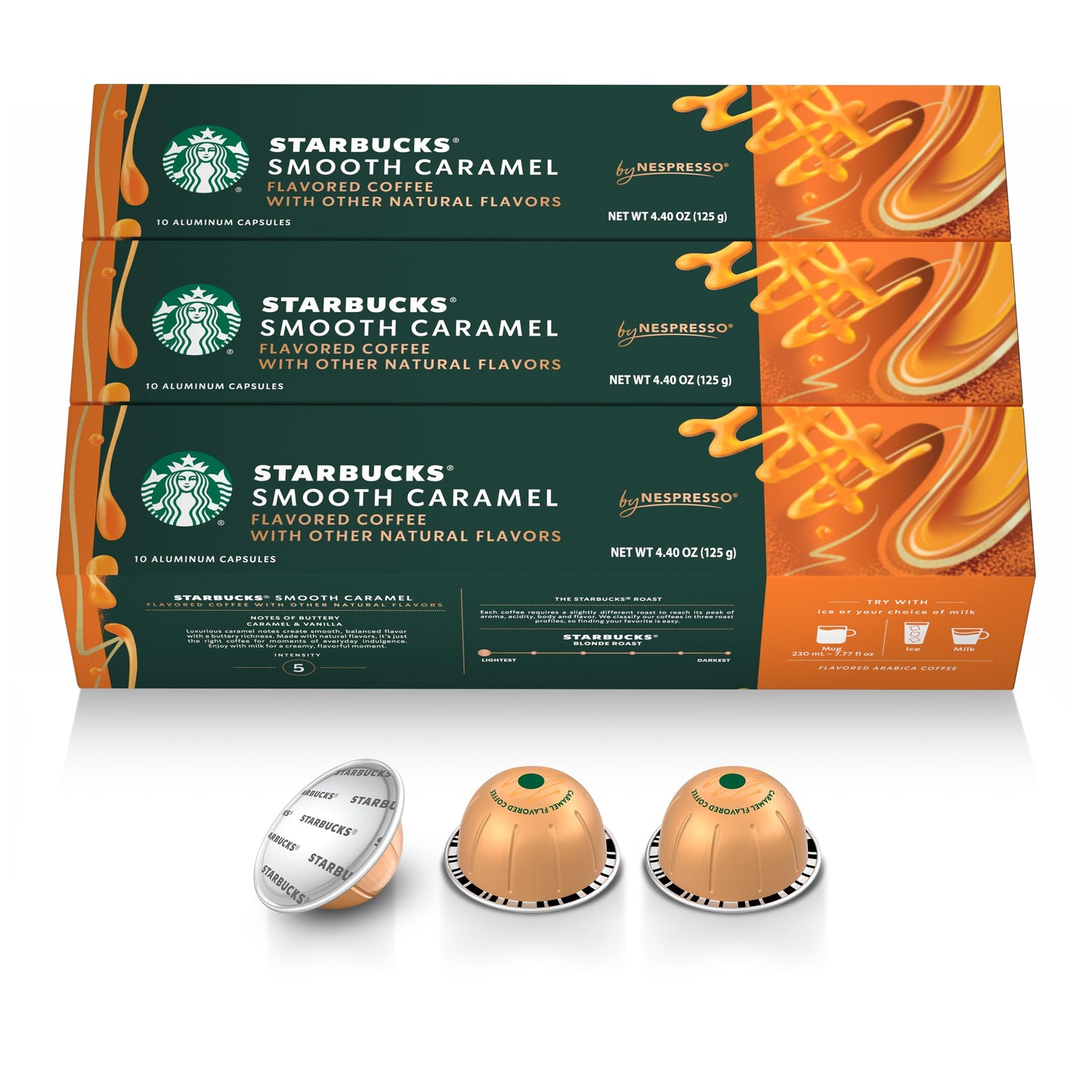 Starbucks by Nespresso Vertuo, Caramel Flavored Coffee, 30-count Coffee Pods, Brews 7.8 oz.