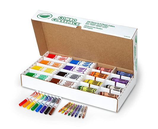 Crayola Crayons and Washable Markers Classpack (256ct), Bulk Back to School Supplies for Teachers, Essential Teacher Classroom Must Haves
