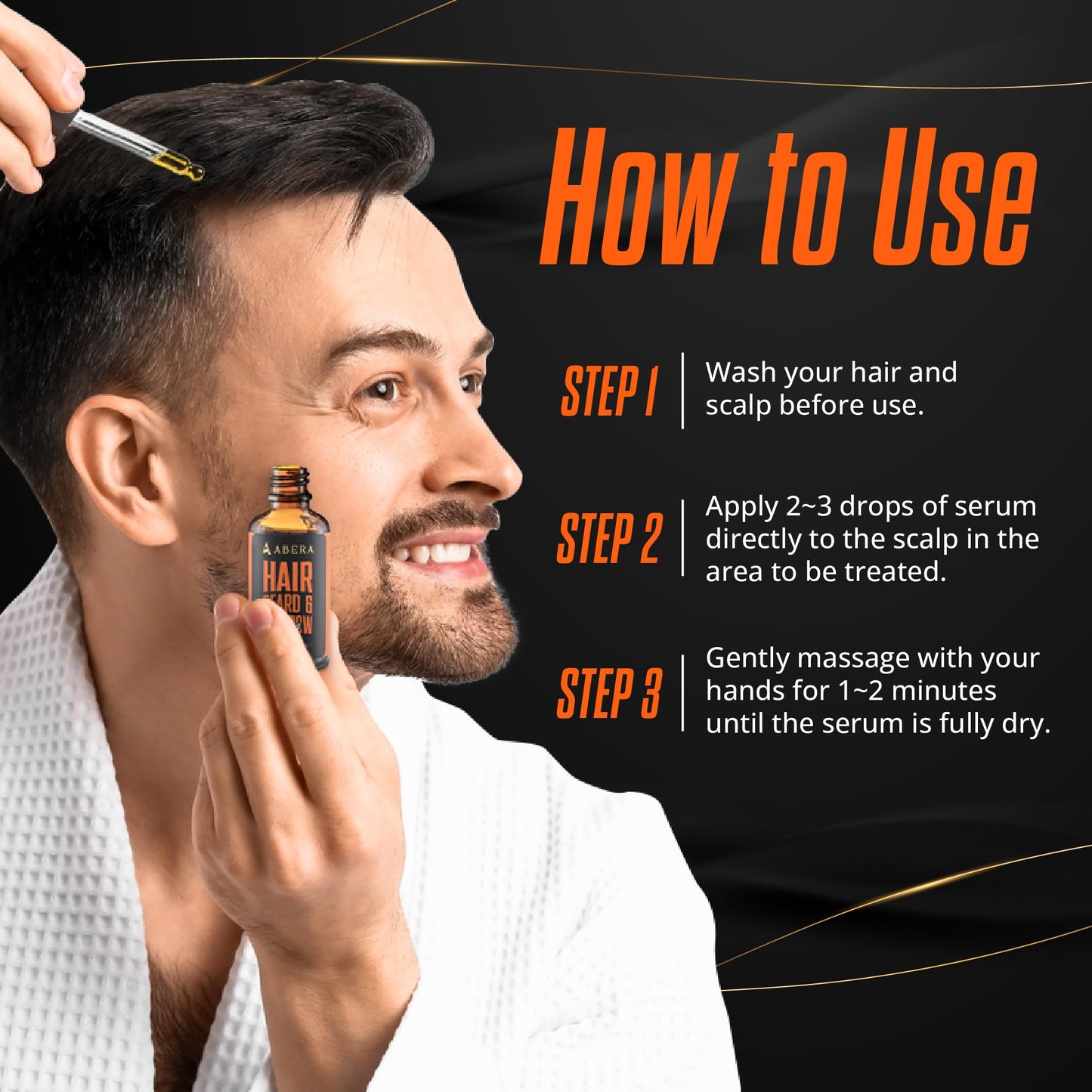 Abera Hair Growth Serum - Natural Regrowth Treatment for Hair & Beard with Biotin & Castor Oil, Economy Combo (3 Serums + Gift)