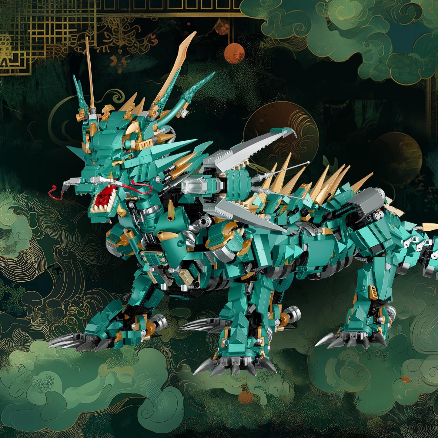 JMBricklayer Dragon Toy Building Set for Adults 70174, Creative Green Mechanical Dragon Animal Building Model Collectible, Home Festival Decor Display Set, Building Toy for Boys Girls Teens