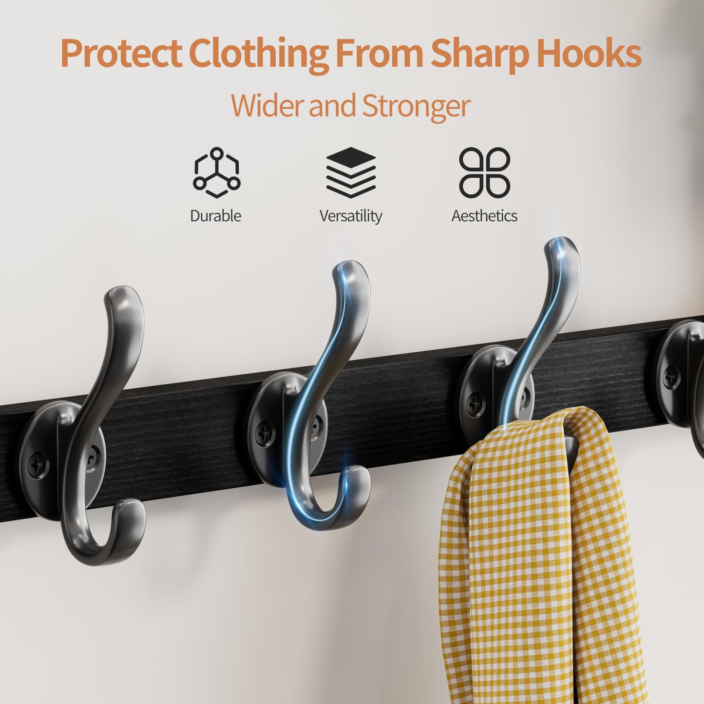 Segtenant 29 inch Coat Rack Wall Mount with Shelf, Heavy Duty Coat Hooks Wall Mount, Entryway Coat Hanger Wall Shelf with Key Holders and Mail Organizer for Living Room, Bedroom, Bathroom, Black