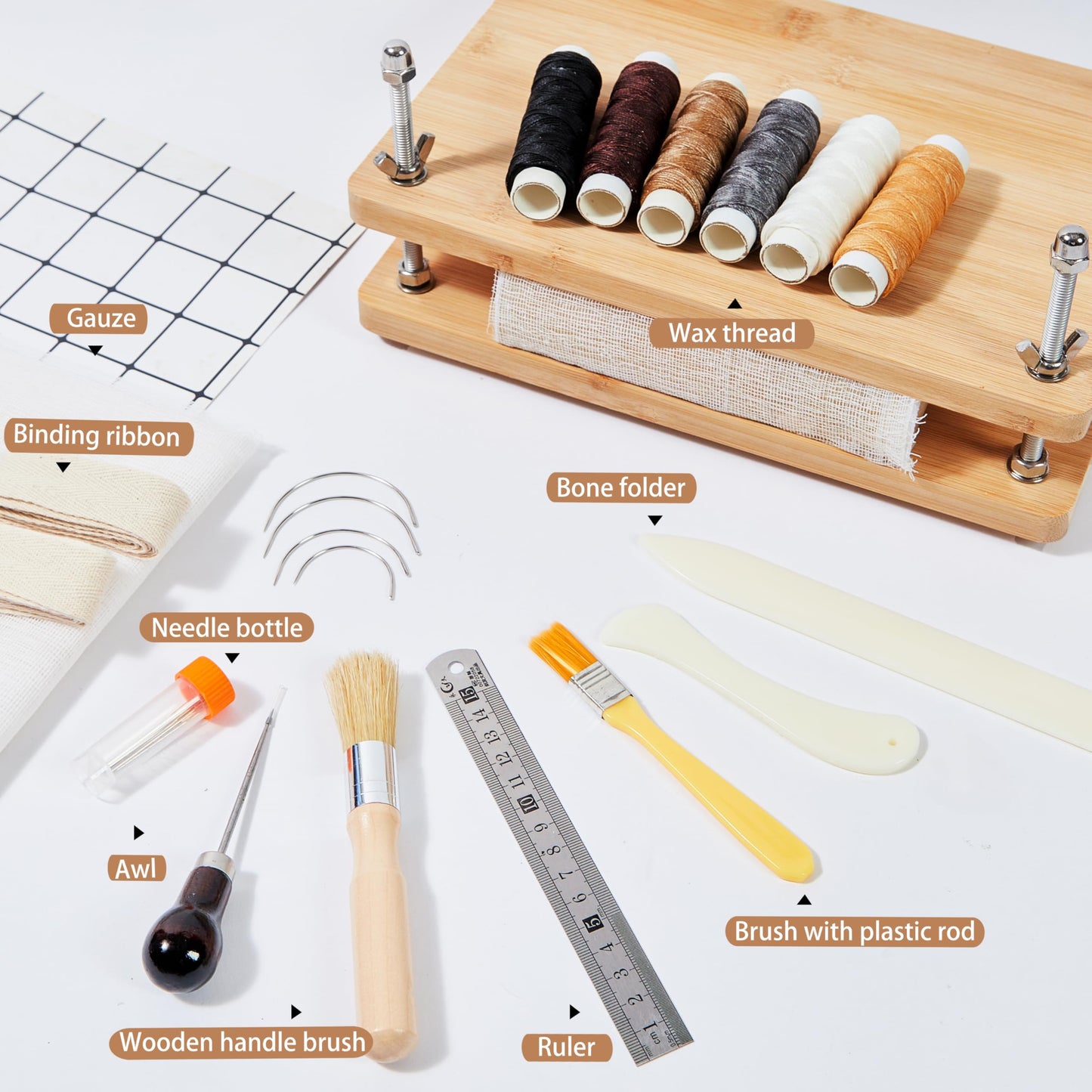 pamctry 50 Pcs Book Binding Kits for Beginners - Complete DIY Kit with Tools & Instructions, 11.6 x 7.8 Inches