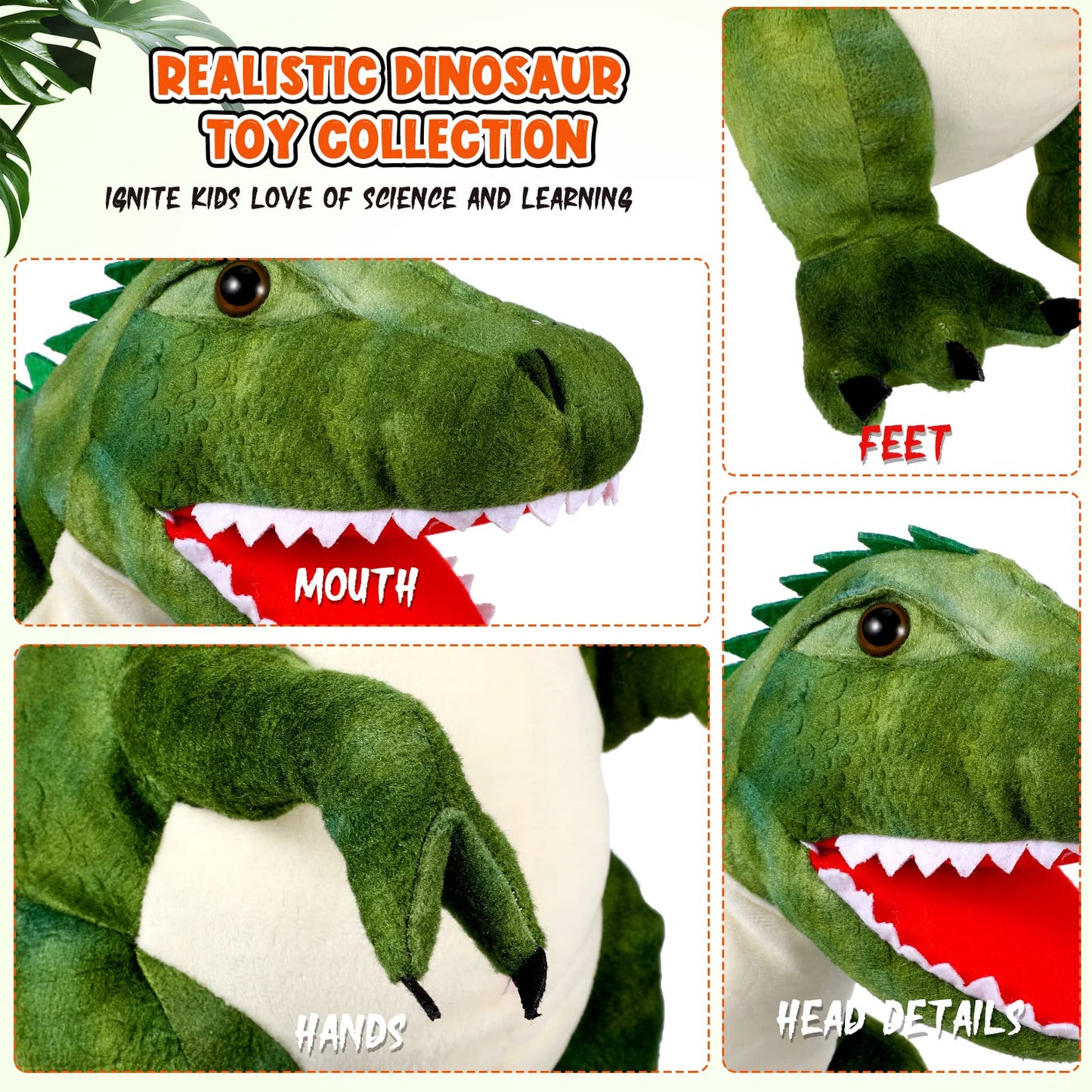 Chalyna 15.7 Inch Plush Dinosaur Plush Stuffed Animal with 5 Cute Little Dinosaurs in Tummy Carrier Baby Dinosaur Gift Set Kid Soft Cuddly Stuffed Pillow for Birthday Valentines Party Favor