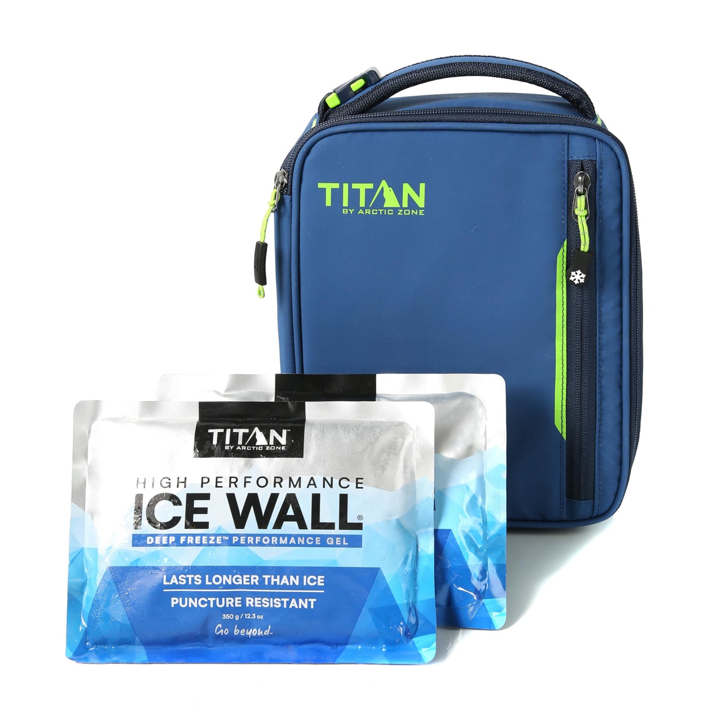Titan by Arctic Zone Fridge Cold Lunch Box with 2 Gel Ice Packs, Small Insulated Cooler Bag with Leak Proof Lining for School and Work, Nightfall
