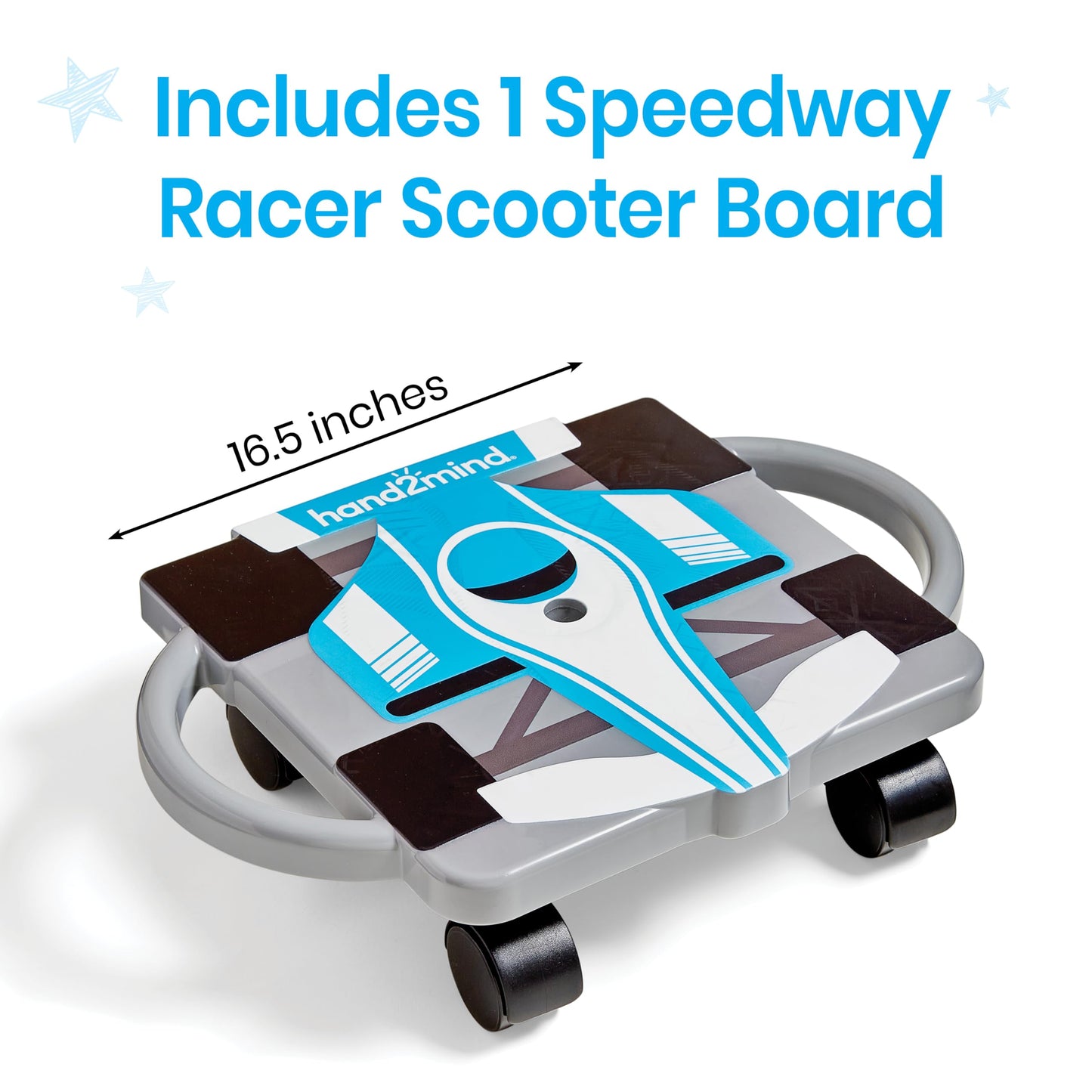hand2mind Blue Speedway Racer Scooter Board
