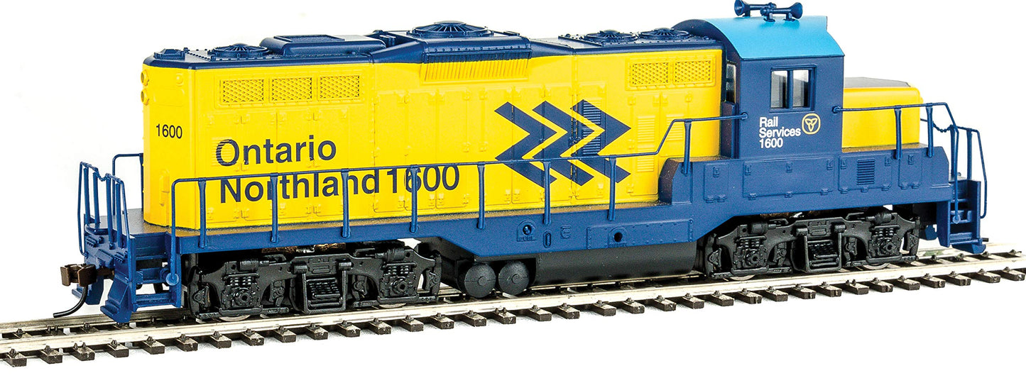 Walthers Trainline EMD GP9M-Standard DC-Ontario Northland #1600 (Yellow, Blue; Chevrons Logo) 931-456 HO Scale Model Railroad - Locomotive Model