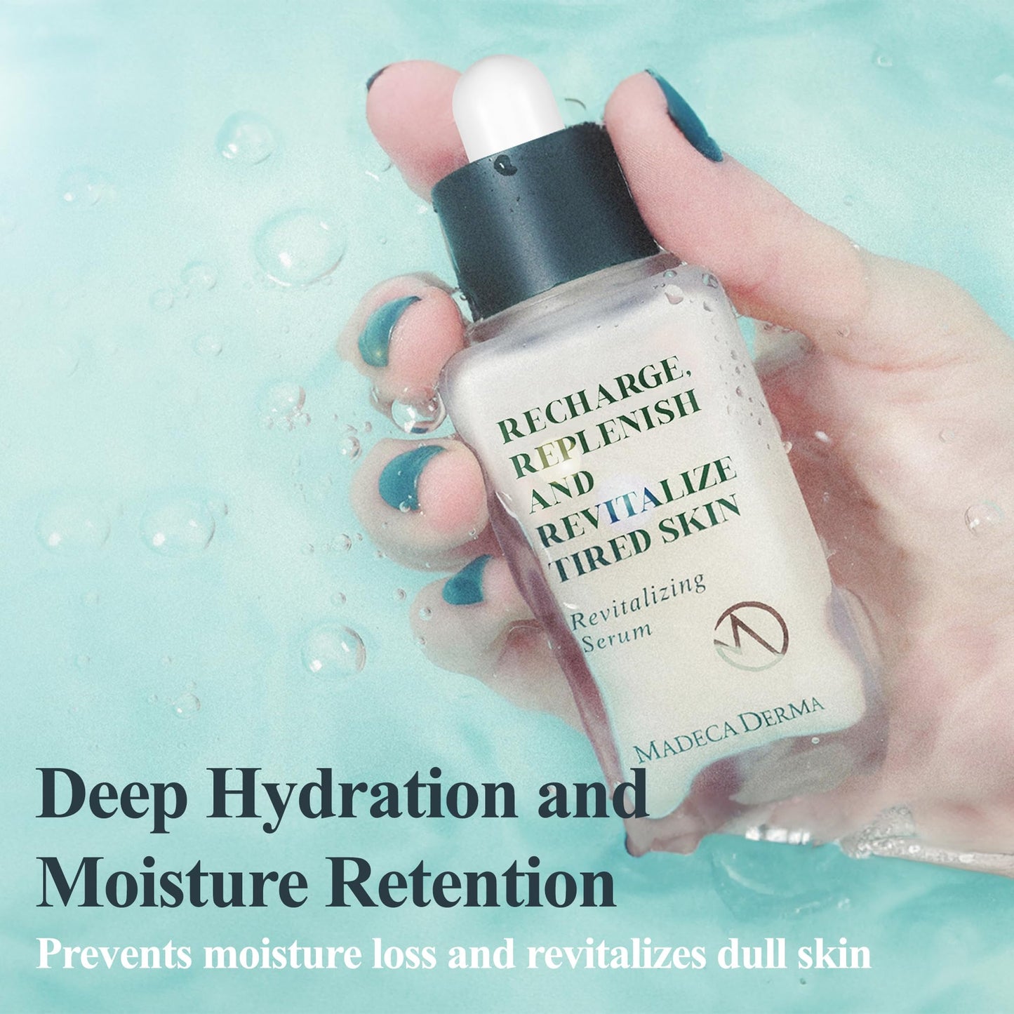 MADECA DERMA Revitalizing Facial Serum with Centella Asiatica, Niacinamide, Collagen & Hyaluronic Acid – Korean Skincare for Hydration, Skin Repair & Moisturizing Dry Skin, CICA Serum (1.69 fl oz)