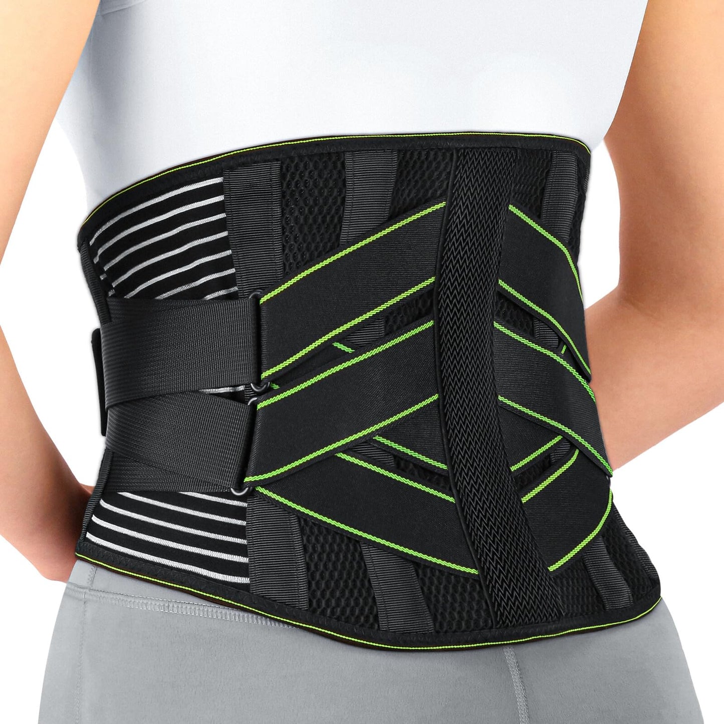 YAHA Back Brace for Lower Back Pain Relief for Women/Men with Lumbar Pad, Back Support Belt with 7 Stays for Heavy Lifting, Sedentariness, Breathable Lumbar Support for Herniated Disc, Sciatica - L