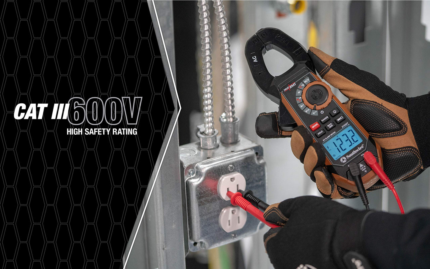 Southwire - 65031640 CLAMP METER, 400A AC/DC 21530T,Black/Brown