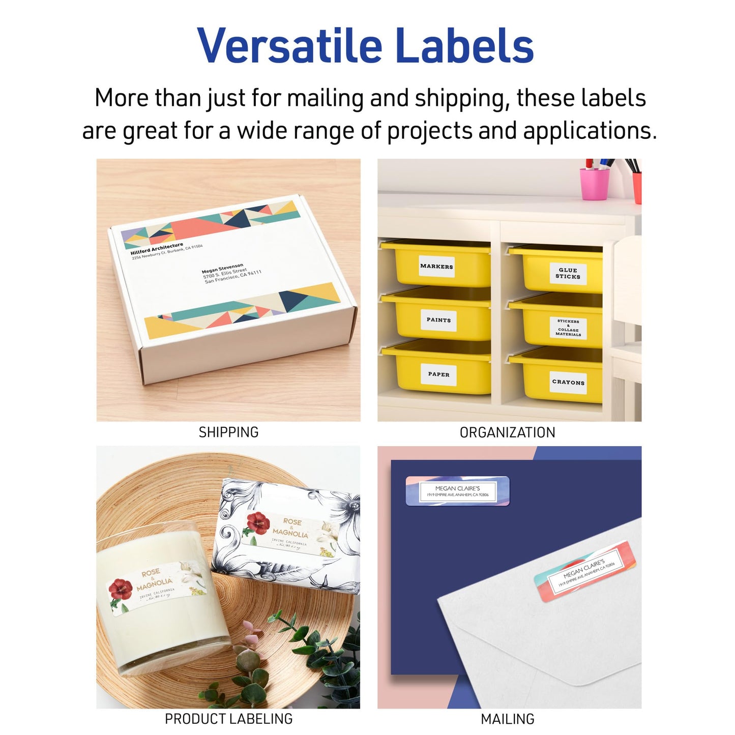 Avery Easy Peel Printable Address Labels with Sure Feed, 1" x 2-5/8" Customizable Stickers, White, 7,500 Blank Mailing Labels, Great for Mailing, Shipping, and More (5960)
