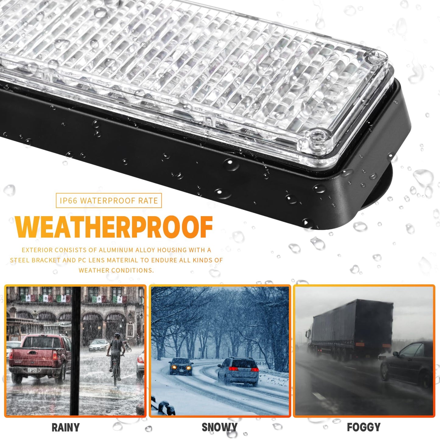 BooYu 2-Pcs Battery Operated LED Emergency Strobe Lights Bar w/Magnetic Base Rechargeable Portable Roadside Roof Top Mini Plow Flash Beacon Warning Light for Truck/Trailer/Vehicle (Amber)