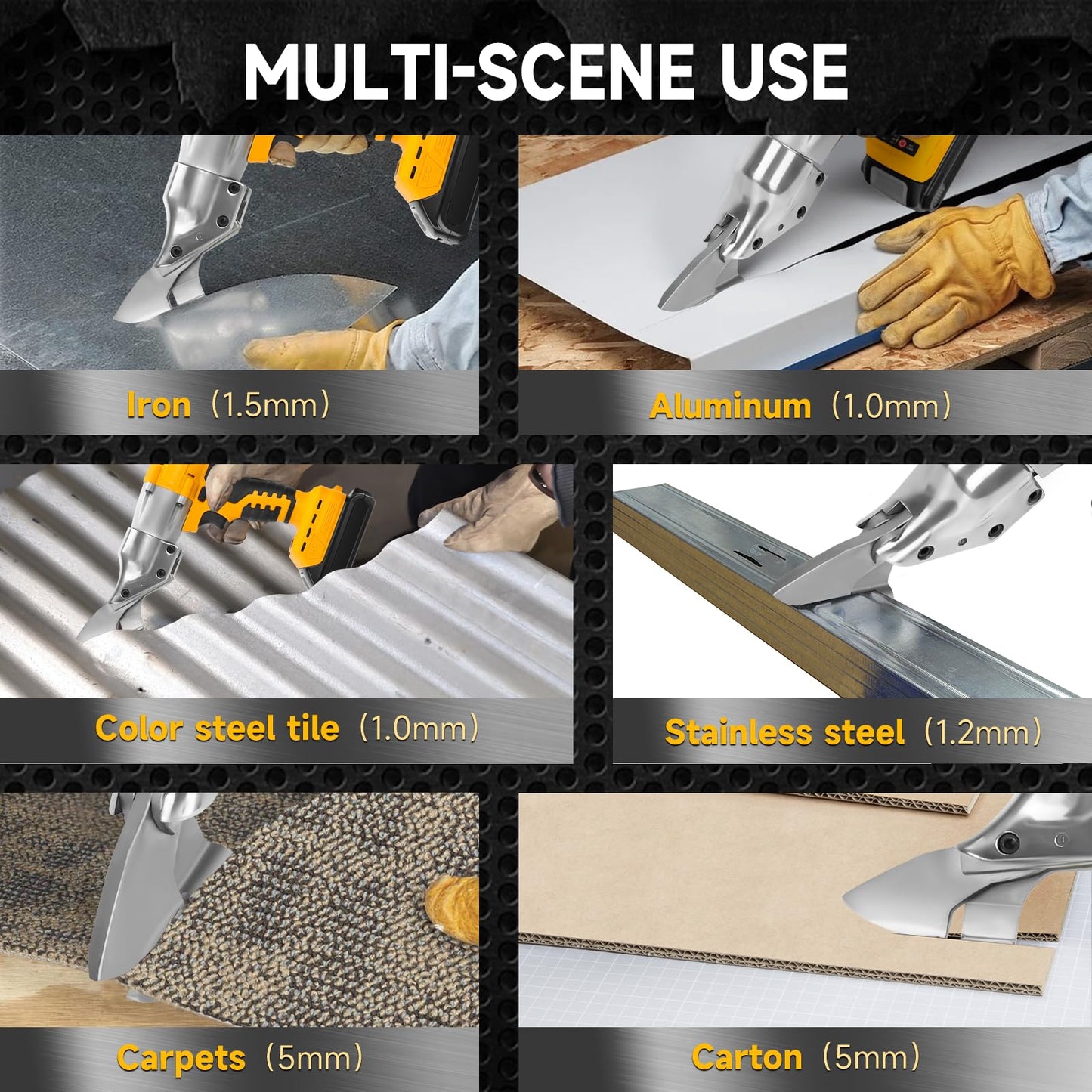 Cordless Metal Shear for DeWalt 20V Max Battery, Brushless Electric Metal Scissors for Cutting Stainless Sheet, Iron, Carpet, Leather, Cardboard (NO Battery)