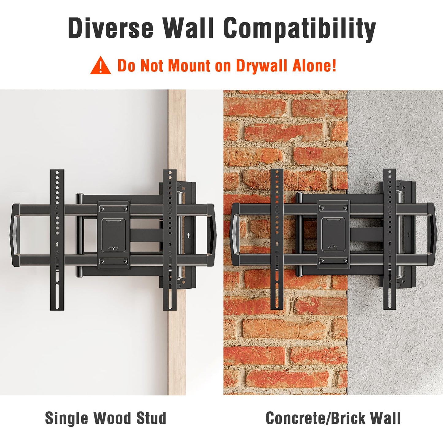 ELIVED Long Arm TV Wall Mount for Most 42-75 Inch TVs, 37.9 Inch Long Extension Corner TV Mount, Full Motion Wall Mount tv Bracket Swivel and Tilt, Holds up to 99 lbs. Max VESA 600x400mm